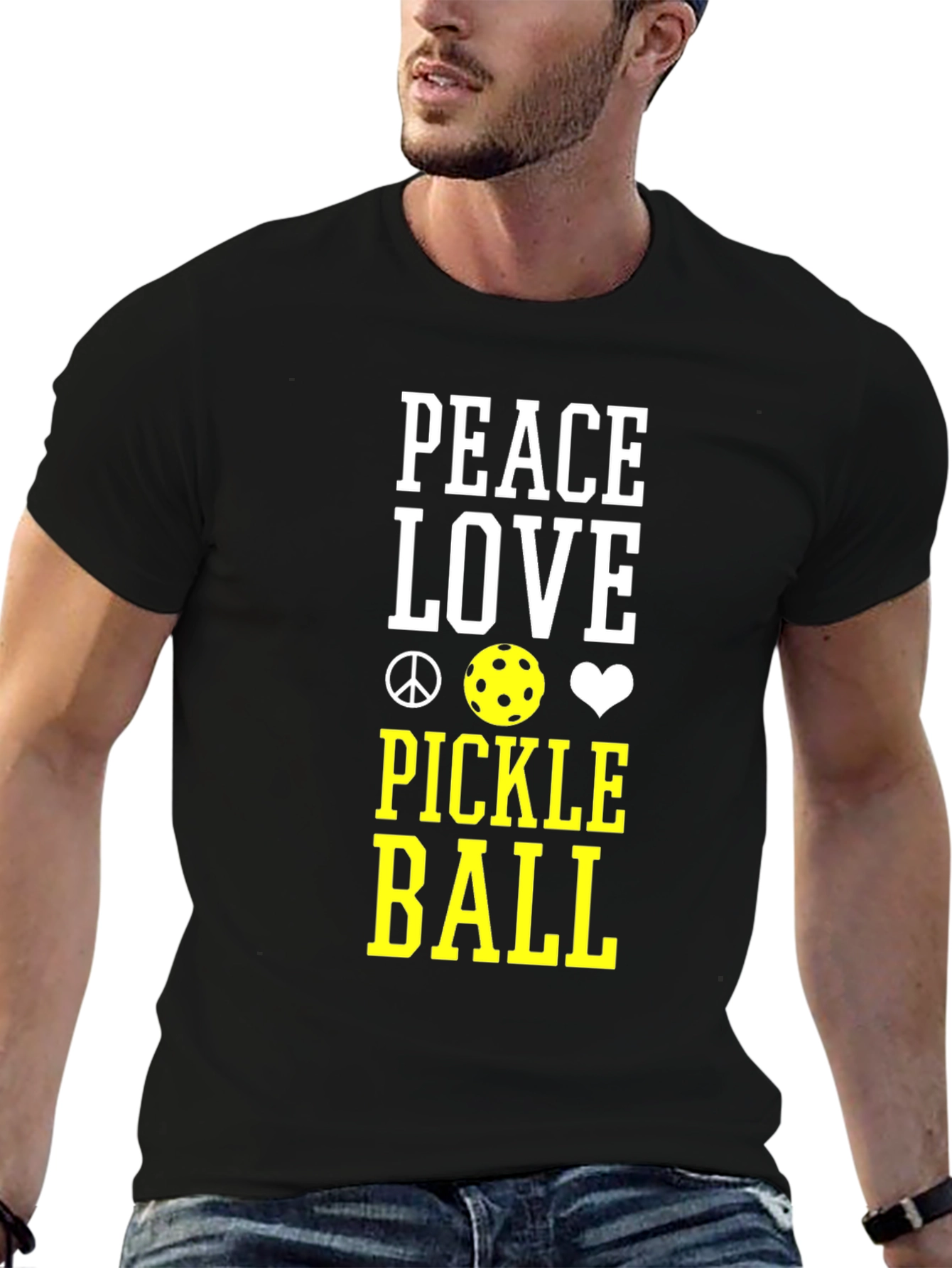 Peace Love Pickleball T-Shirt - Black
