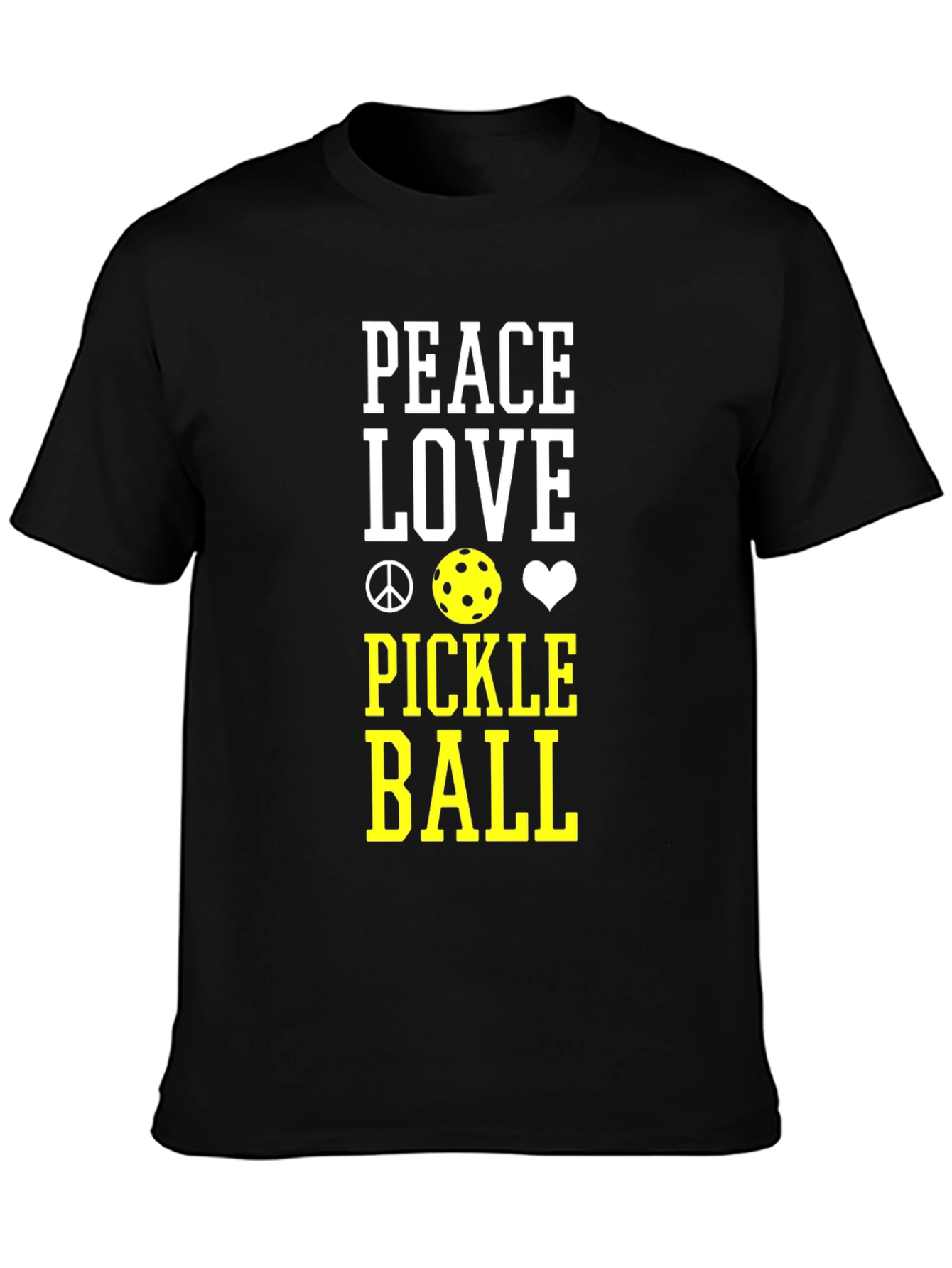 Peace Love Pickleball T-Shirt - Black
