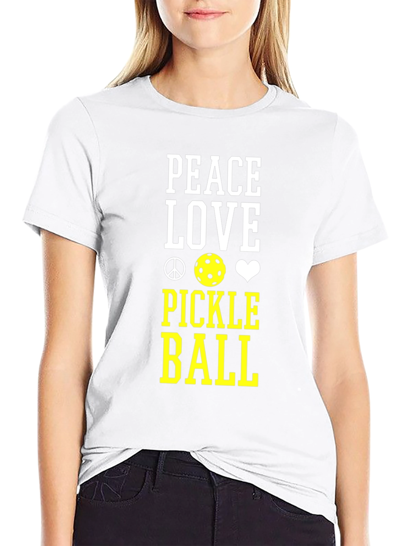 Peace Love Pickleball T-Shirt - Black