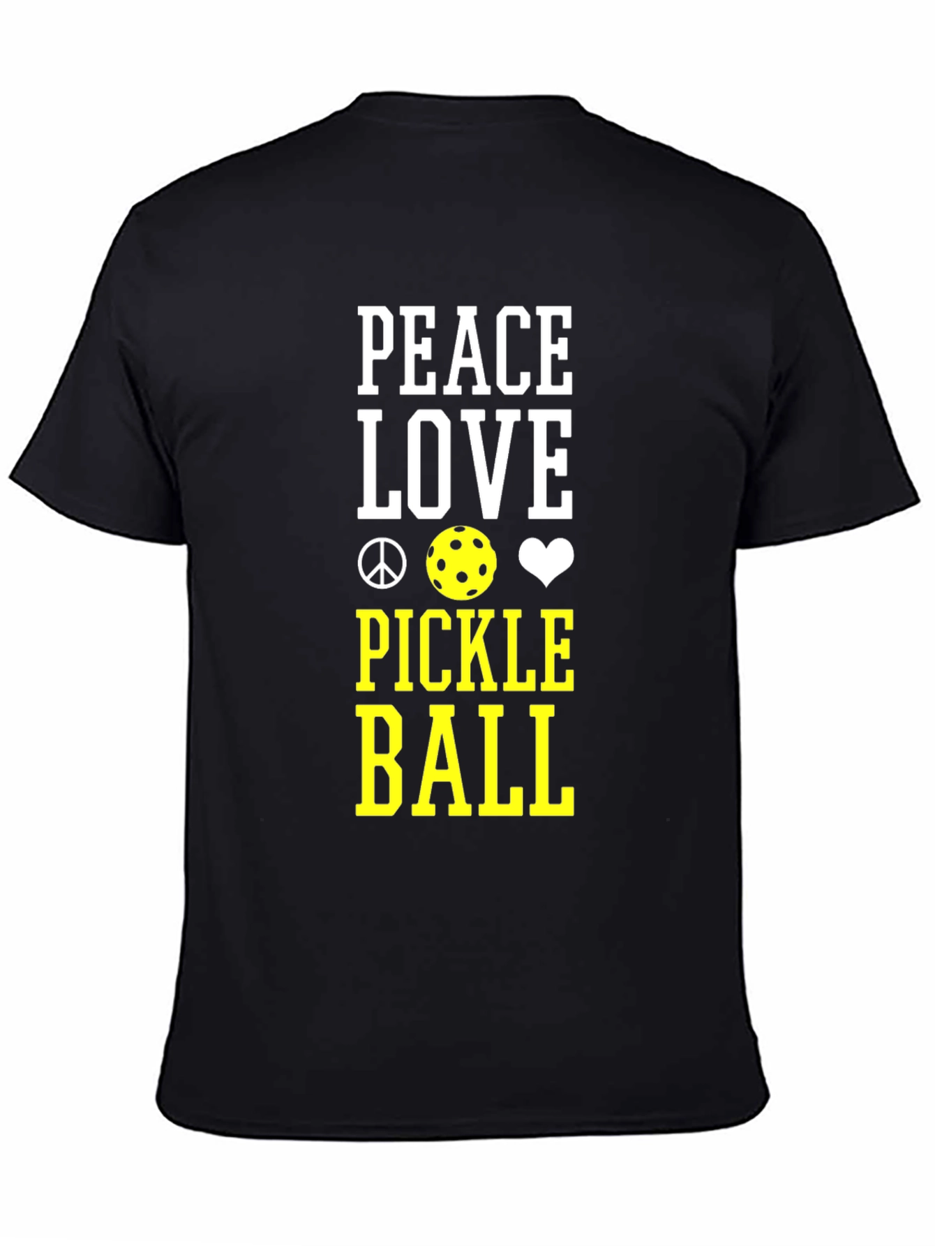 Peace Love Pickleball T-Shirt - Black