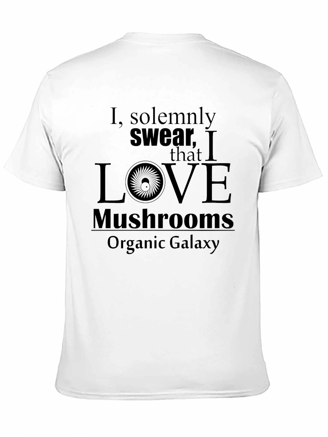 I Love Mushrooms Black T-Shirt