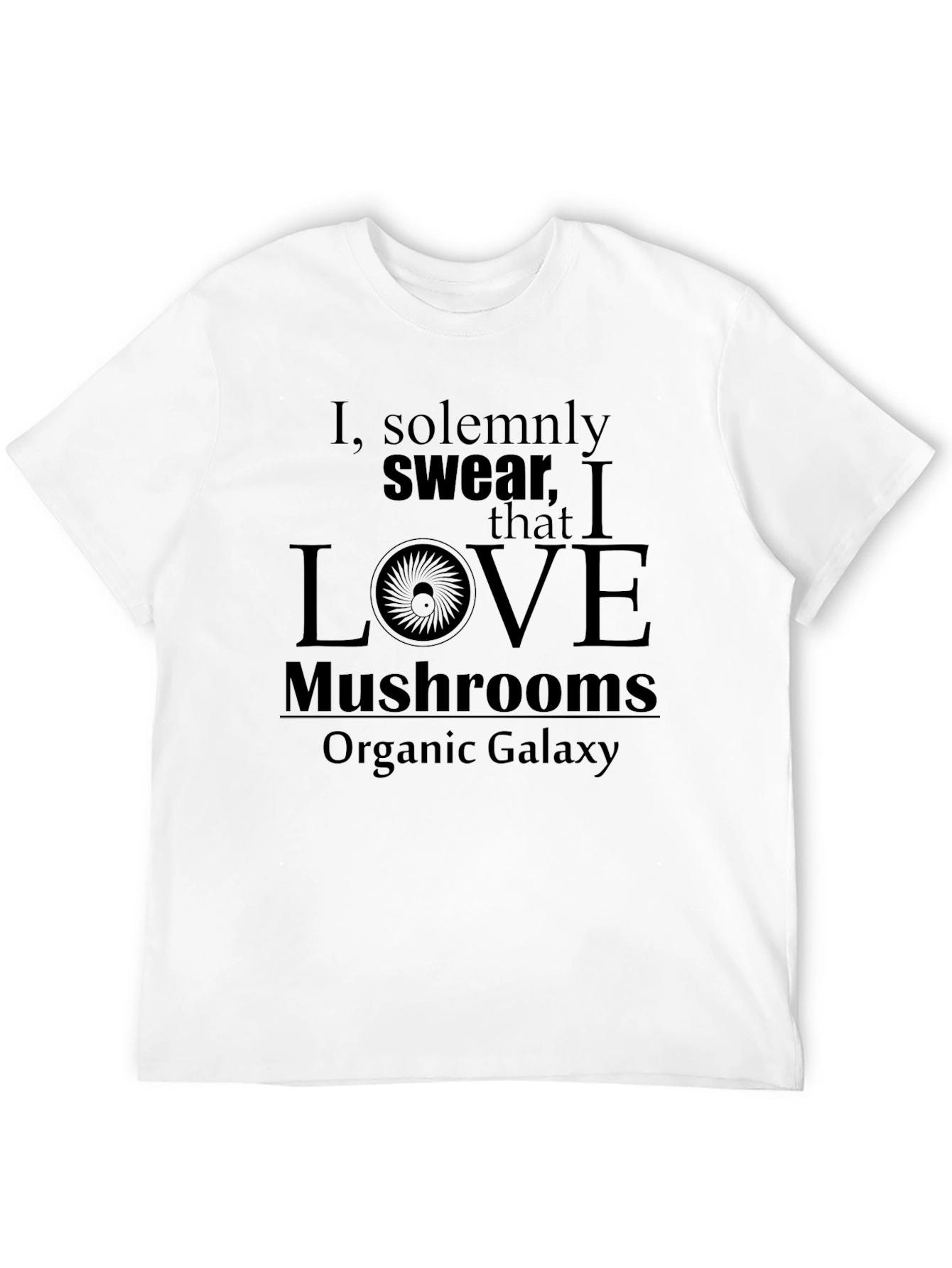 I Love Mushrooms Black T-Shirt
