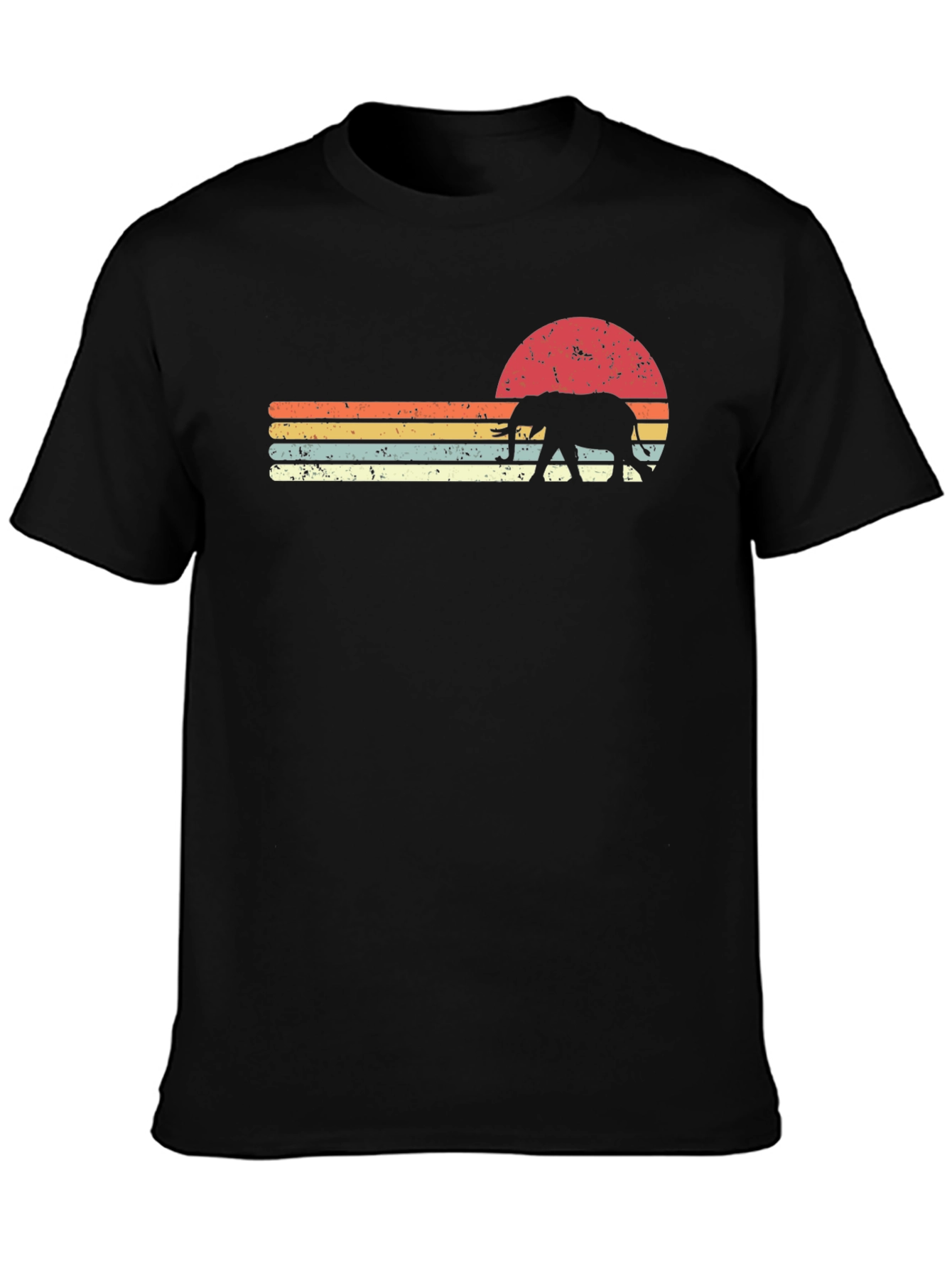 Retro Elephant Sunset Graphic Tee