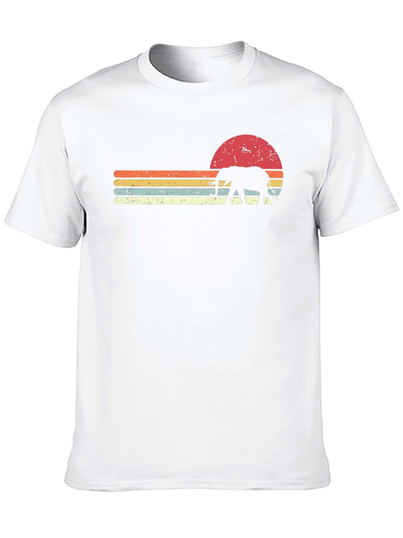 Retro Elephant Sunset Graphic Tee