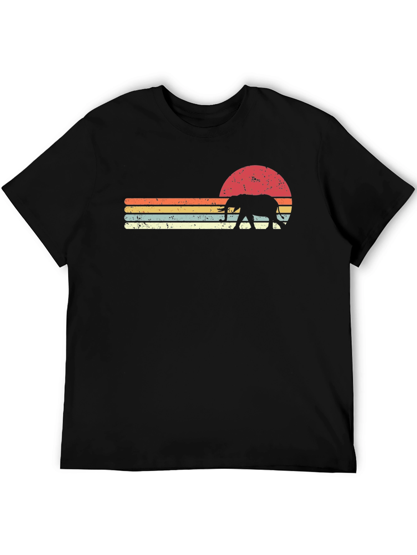 Retro Elephant Sunset Graphic Tee