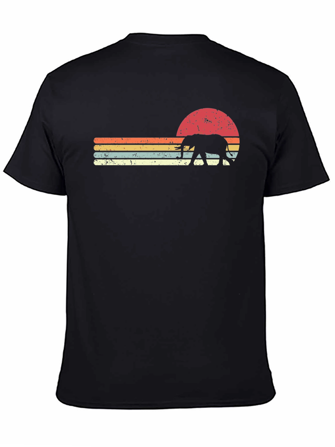 Retro Elephant Sunset Graphic Tee