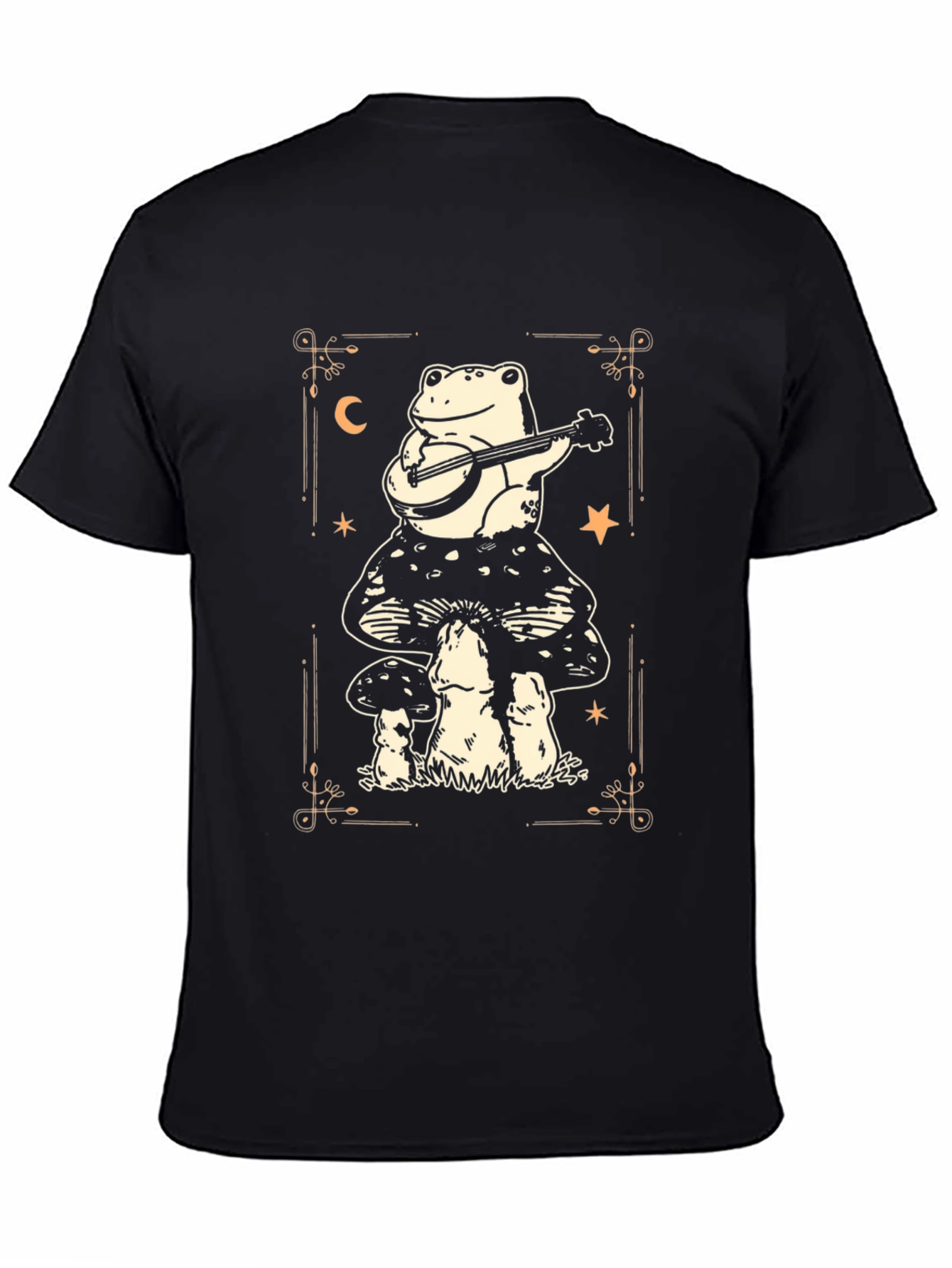 Frog Playing Banjo on Mushroom T-Shirt