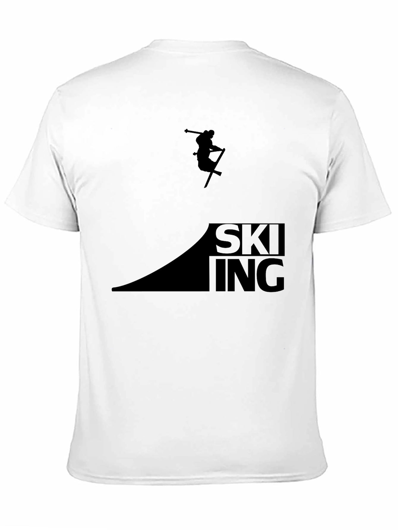 Mens Black Skiing Graphic Tee