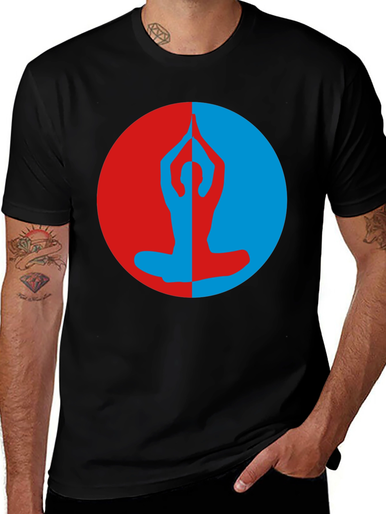 Yin Yang Yoga Pose T-Shirt - Meditate in Style