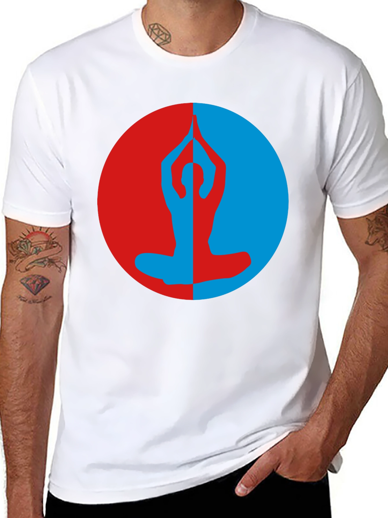 Yin Yang Yoga Pose T-Shirt - Meditate in Style