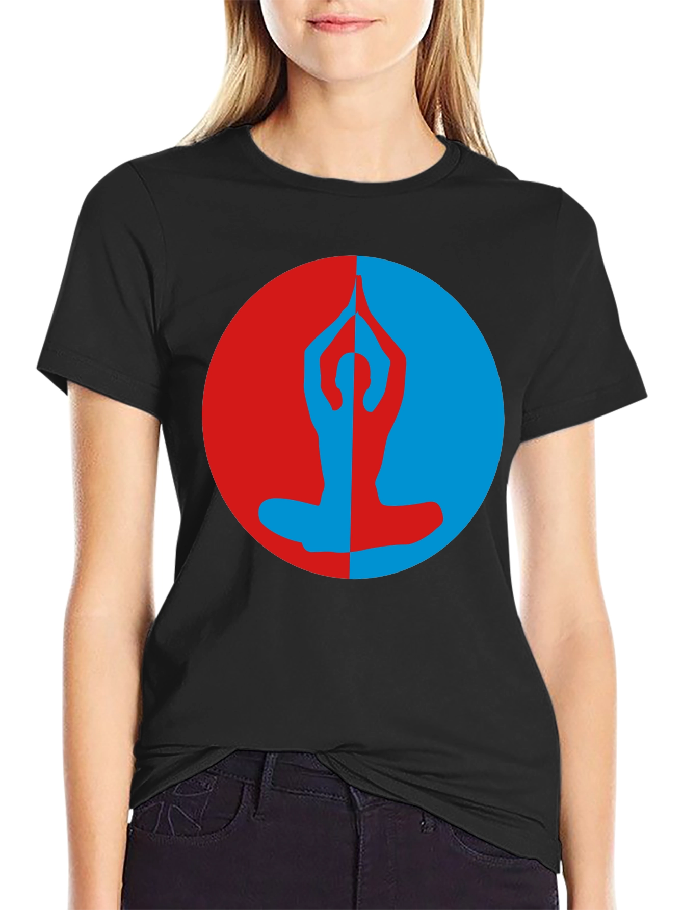 Yin Yang Yoga Pose T-Shirt - Meditate in Style