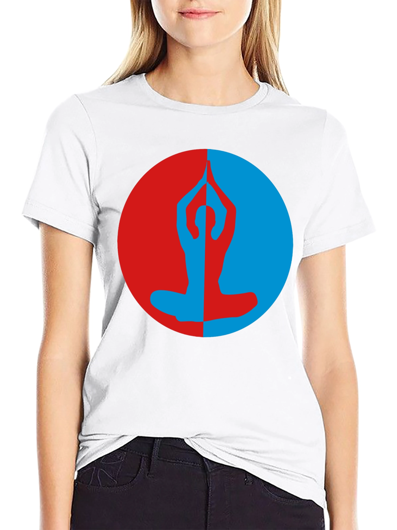Yin Yang Yoga Pose T-Shirt - Meditate in Style