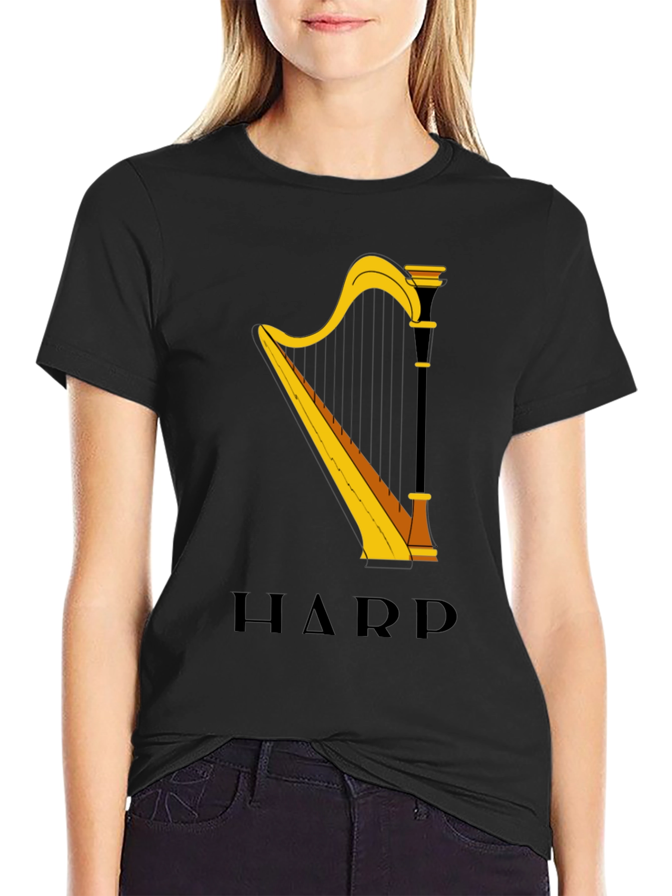 Harp Graphic Tee - Music Lovers T-Shirt