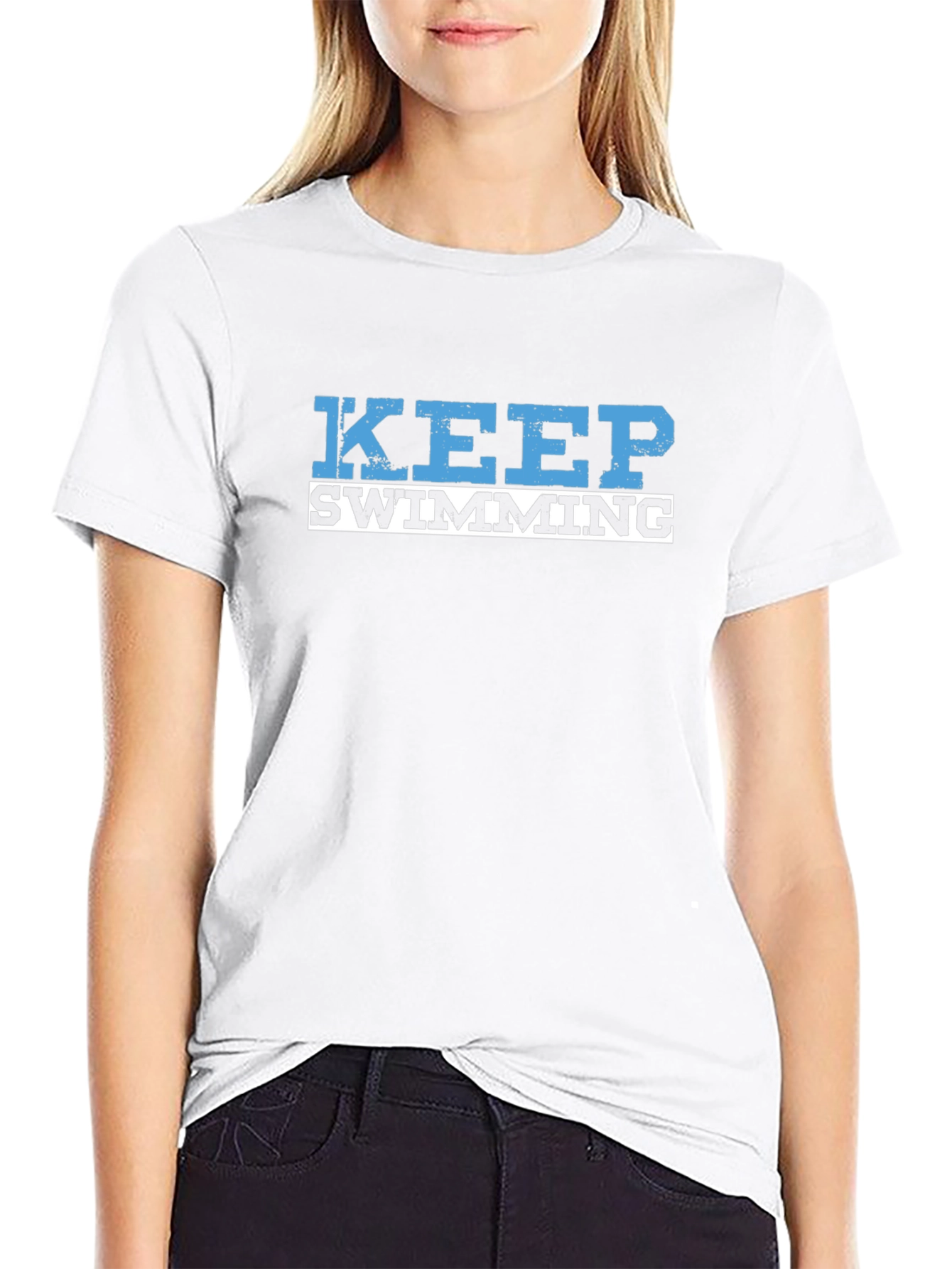 Keep Swimming Graphic T-Shirt - Black