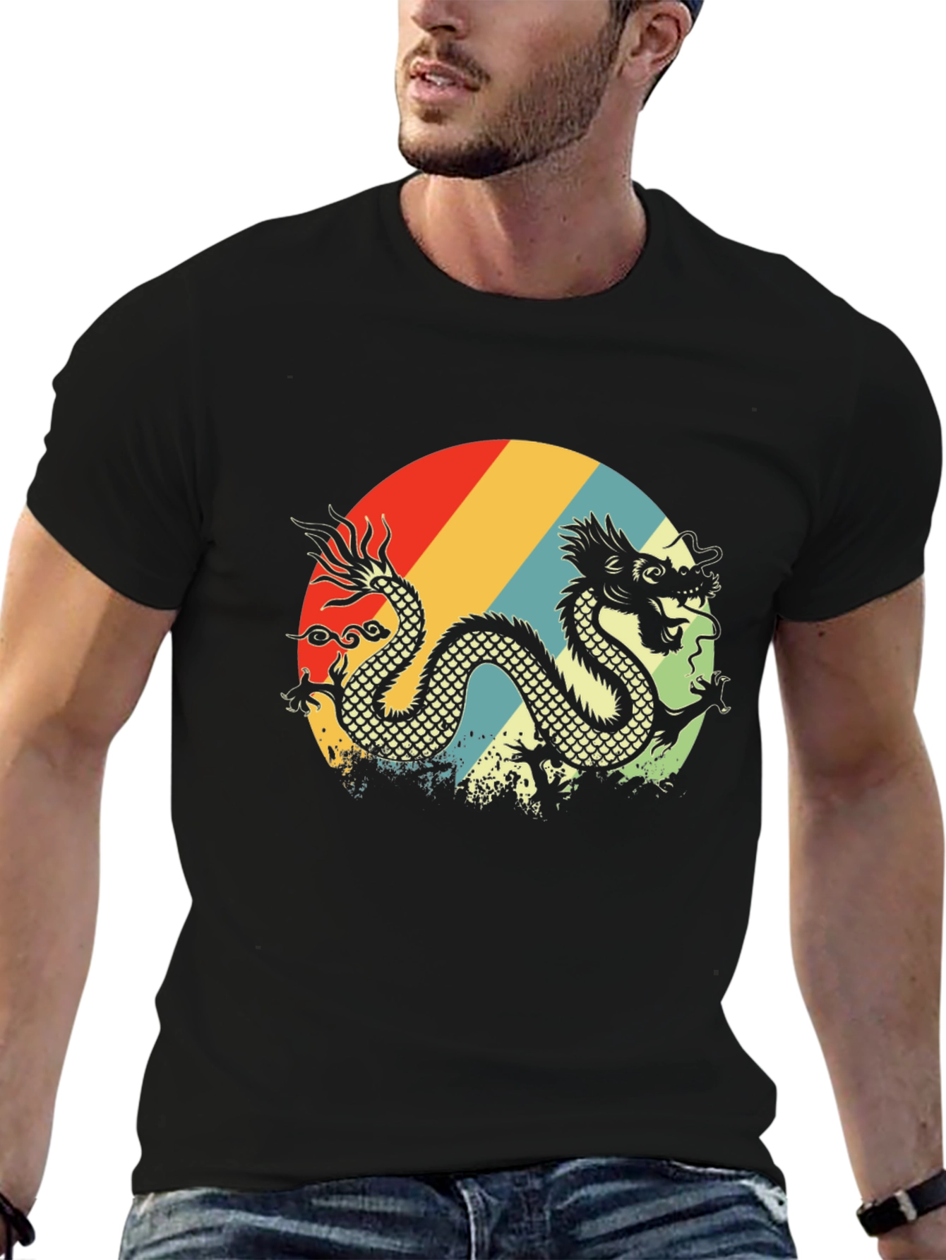 Retro Dragon Graphic T-Shirt