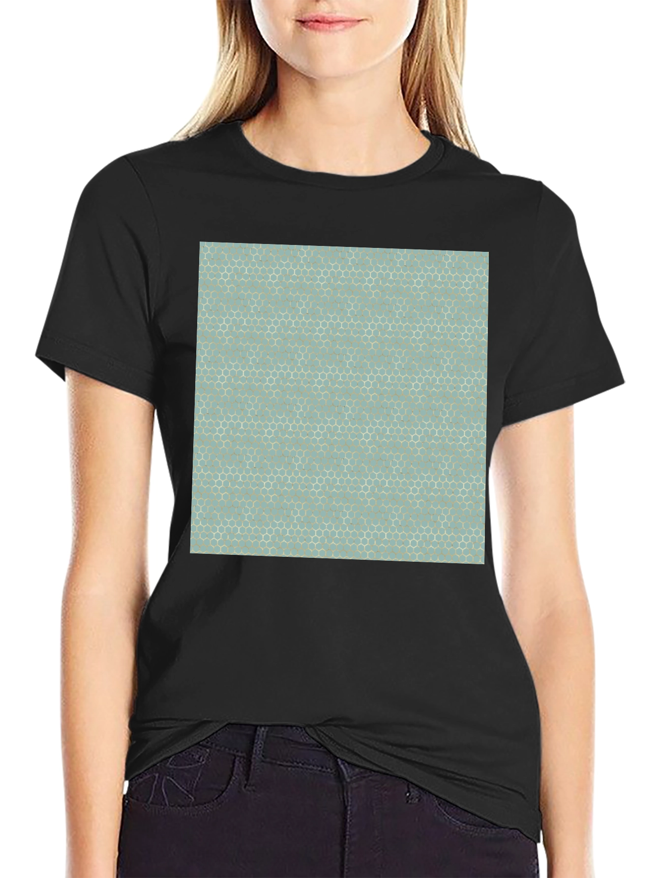 Honeycomb Pattern T-Shirt - Modern Geometric Design