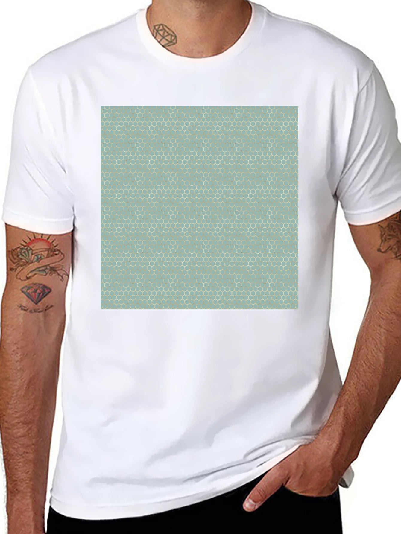 Honeycomb Pattern T-Shirt - Modern Geometric Design