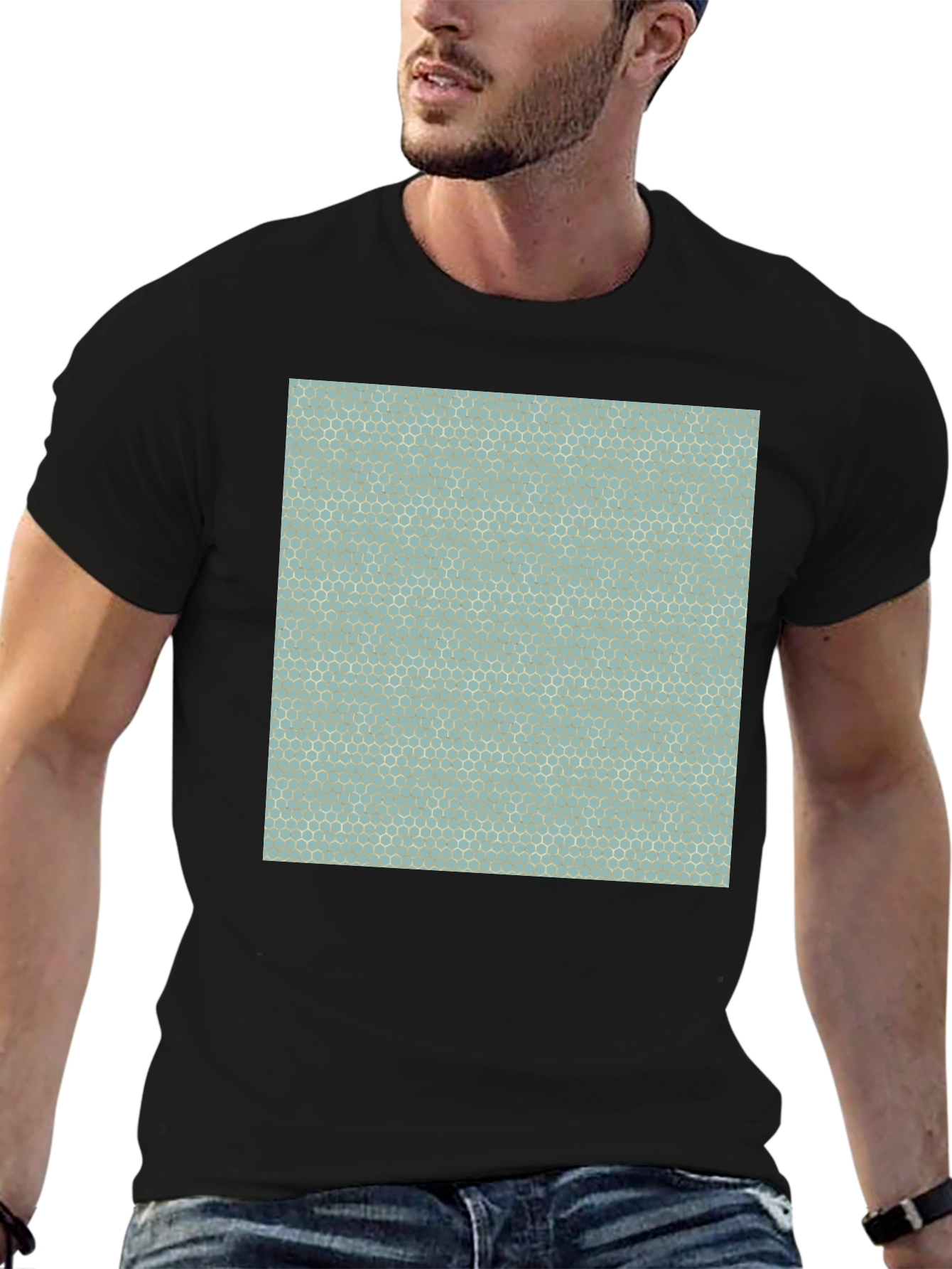 Honeycomb Pattern T-Shirt - Modern Geometric Design