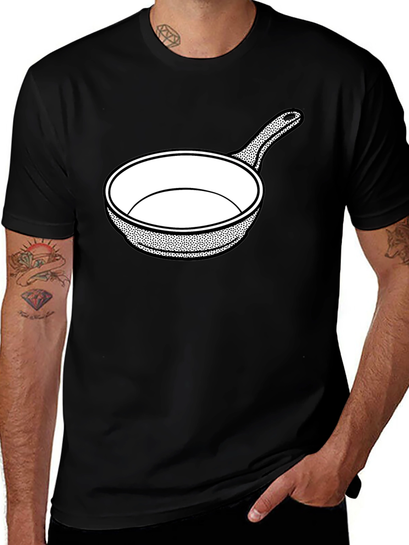 Frying Pan Graphic Tee - Novelty Cookware T-Shirt