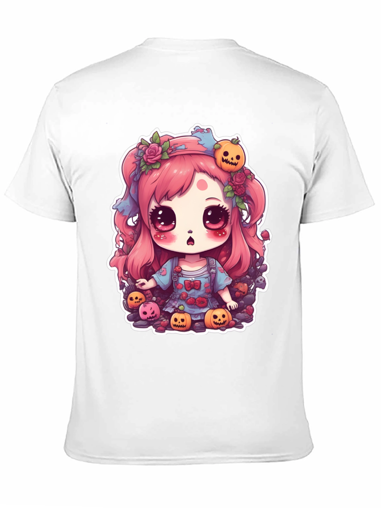 Kawaii Halloween Girl Black T-Shirt