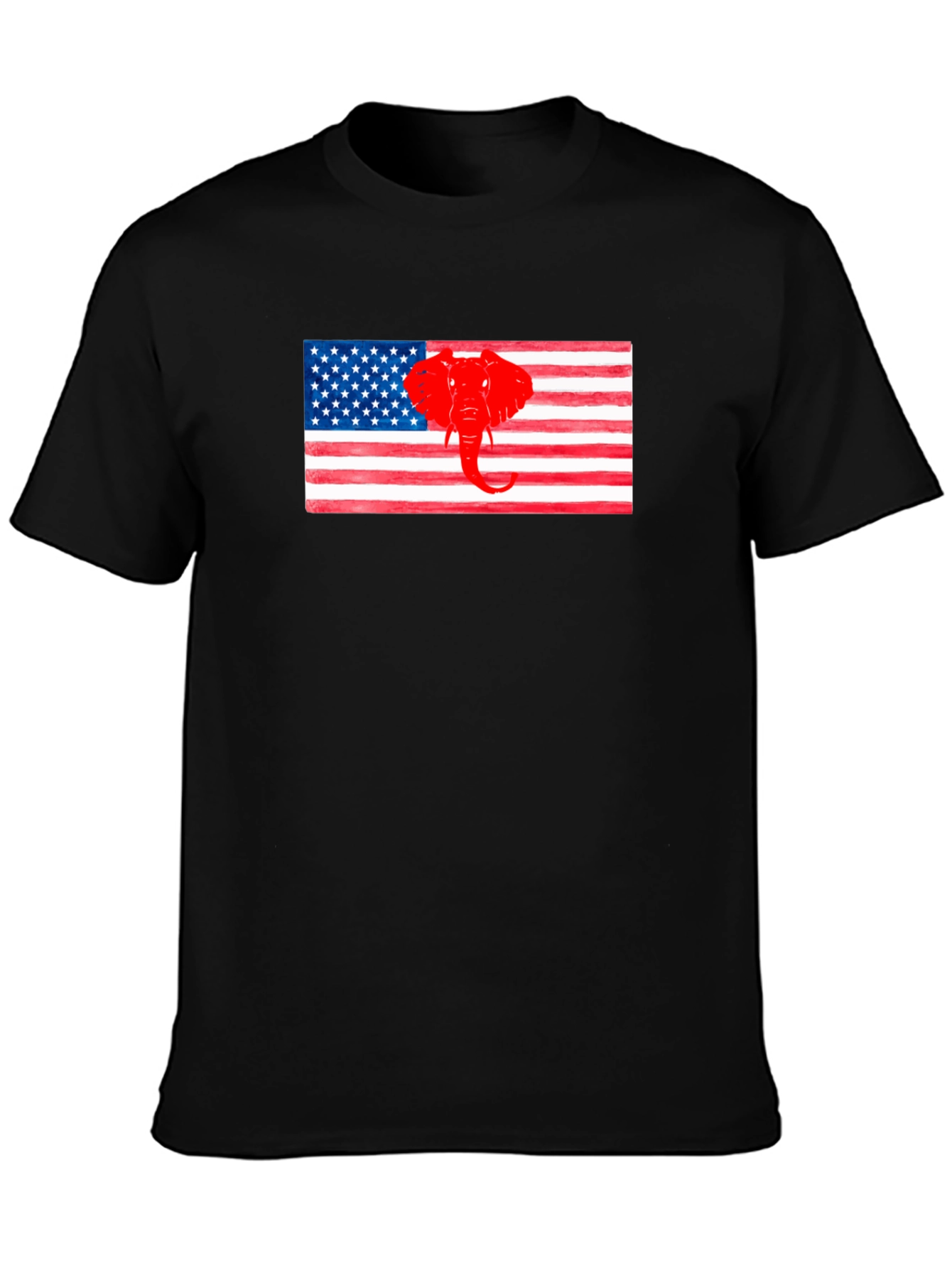 Patriotic Elephant USA Flag Graphic Tee