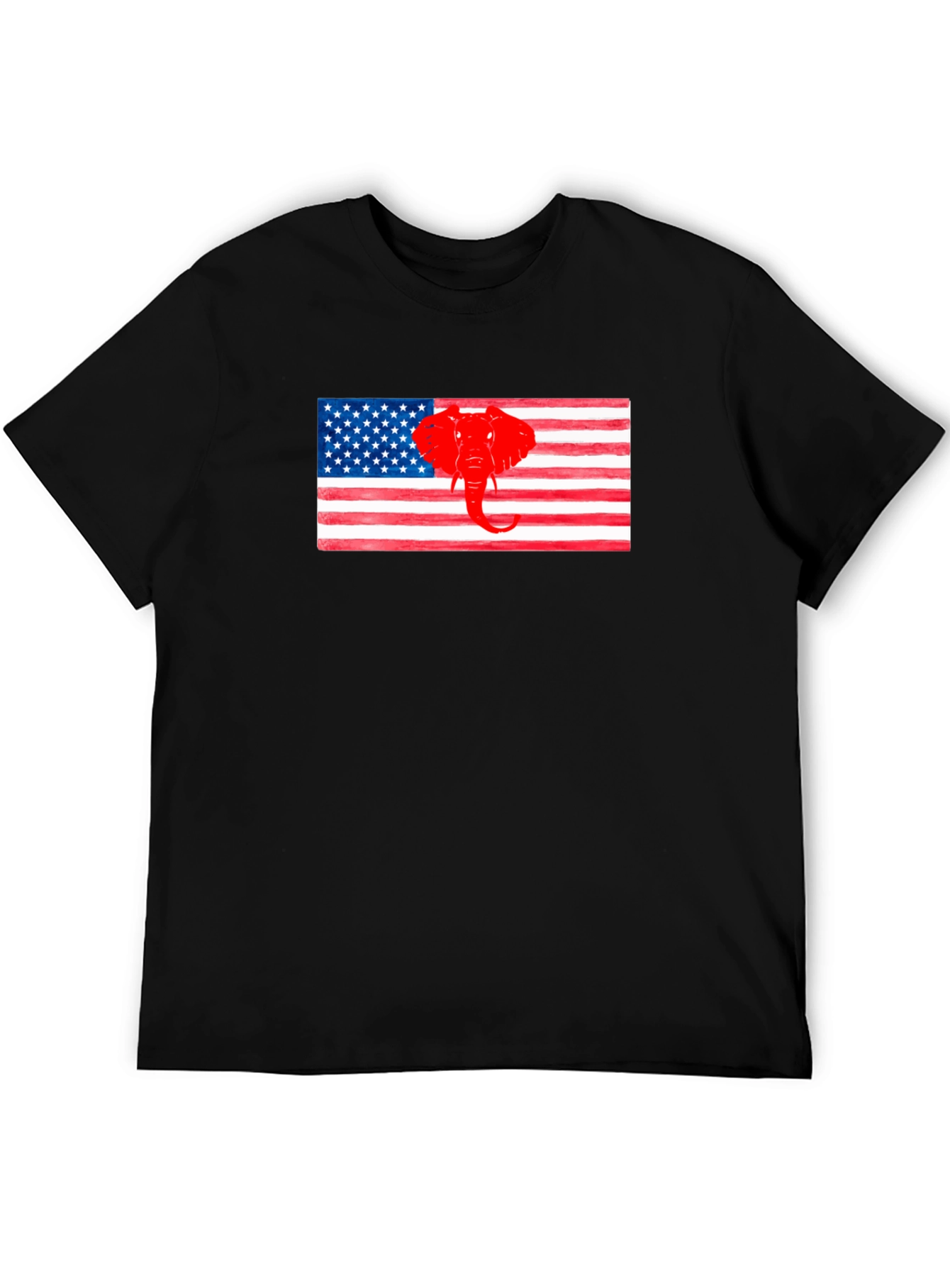 Patriotic Elephant USA Flag Graphic Tee
