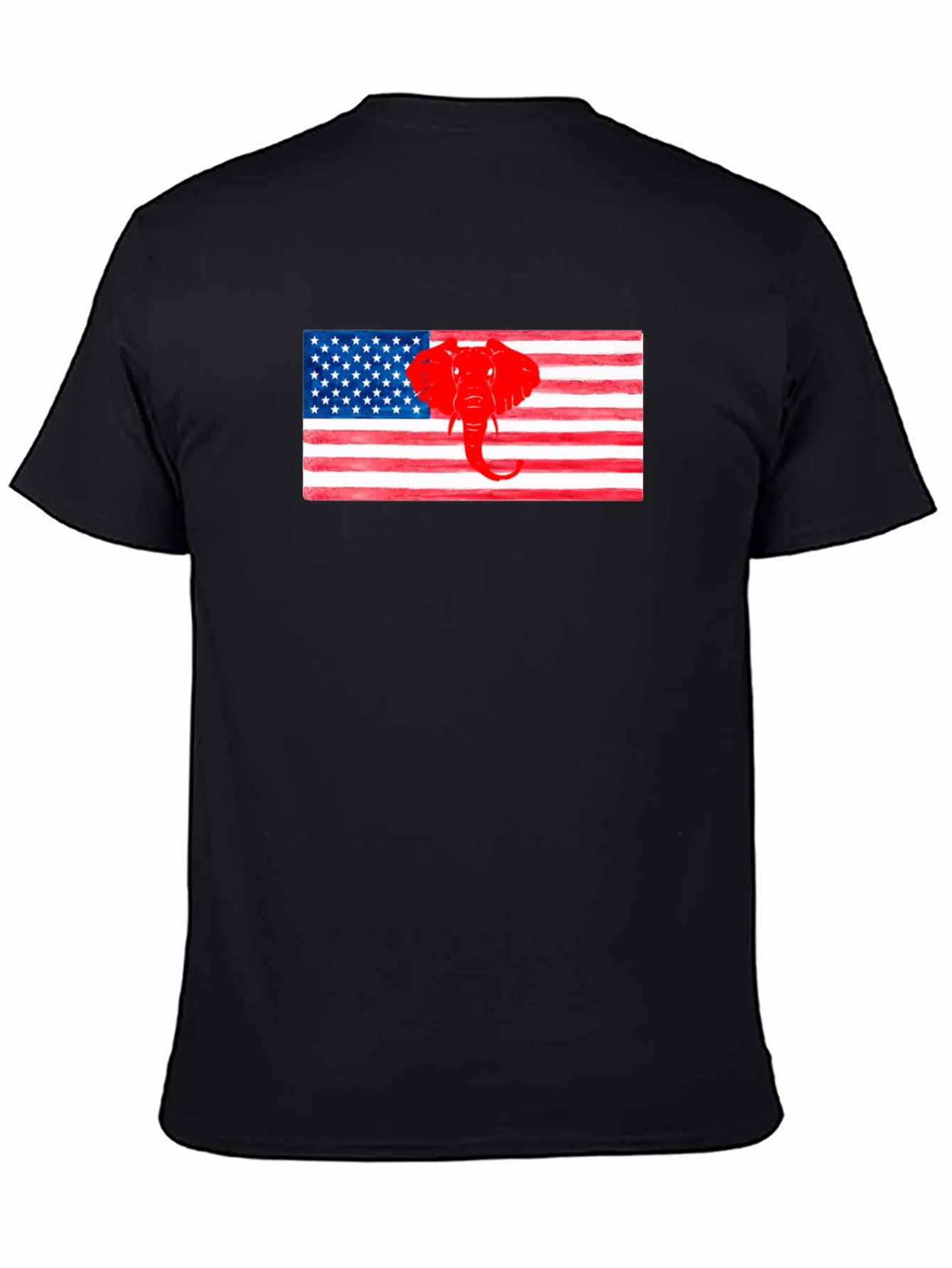 Patriotic Elephant USA Flag Graphic Tee