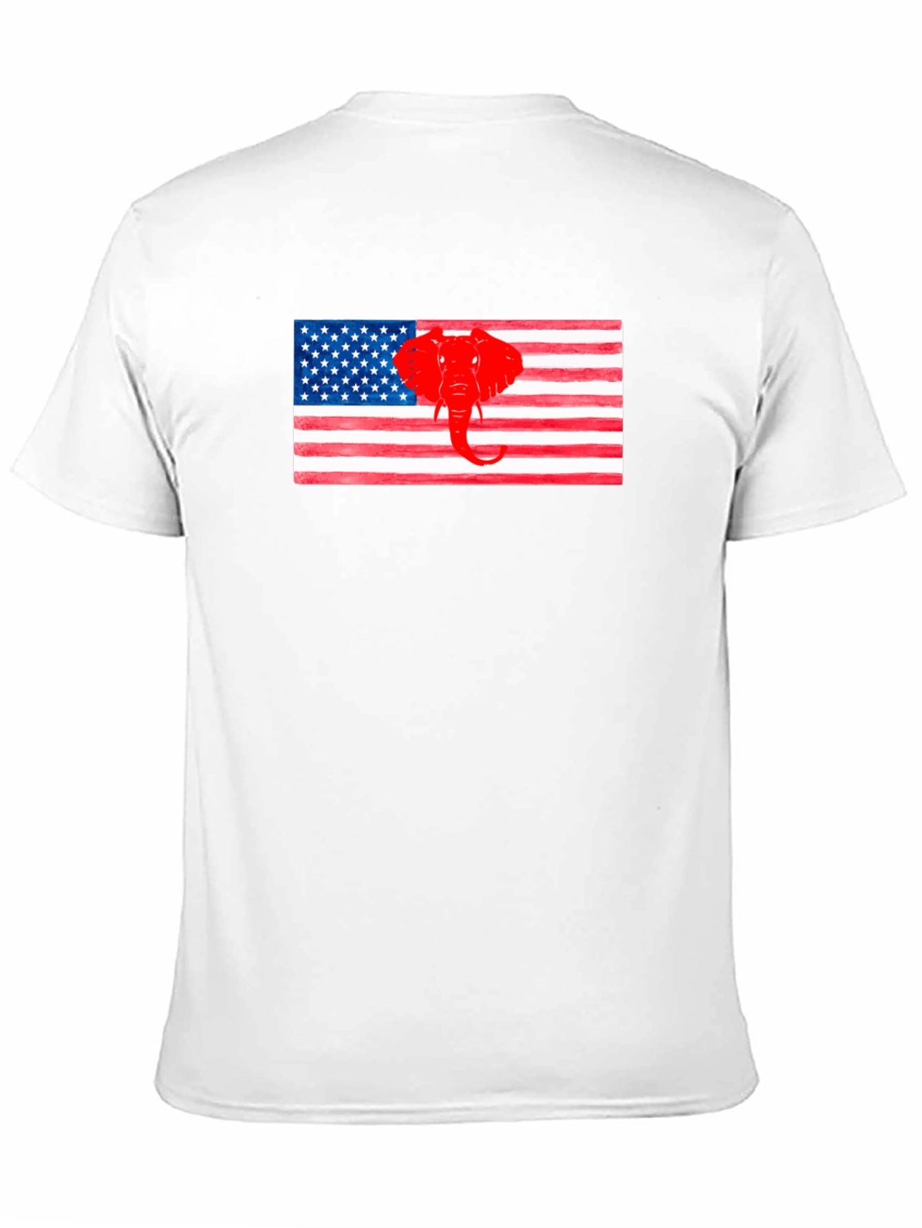 Patriotic Elephant USA Flag Graphic Tee