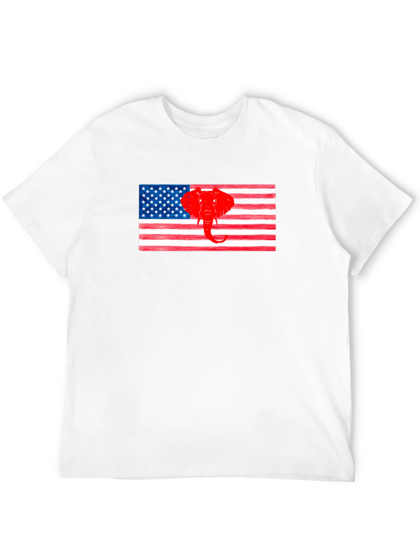 Patriotic Elephant USA Flag Graphic Tee