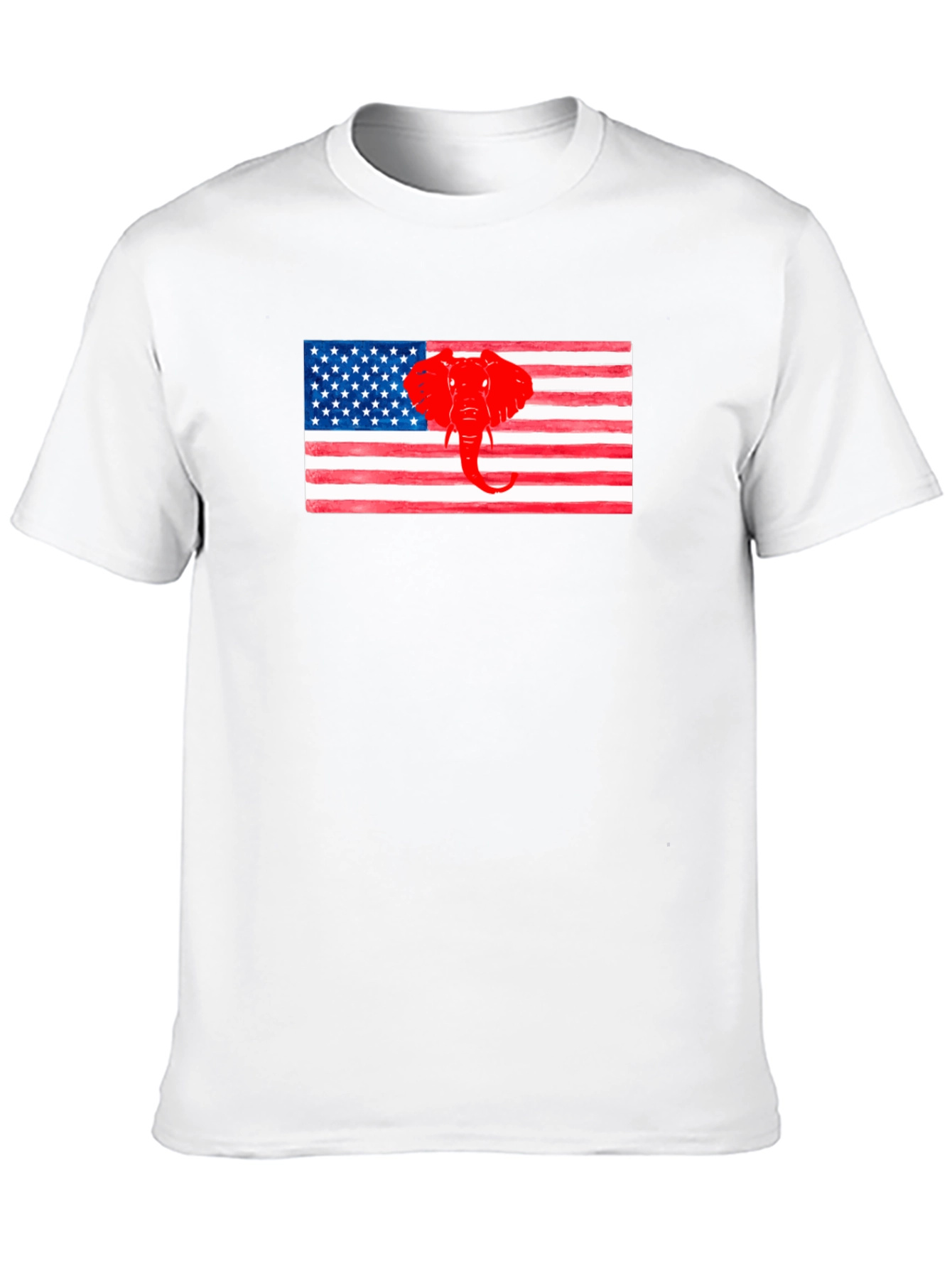 Patriotic Elephant USA Flag Graphic Tee