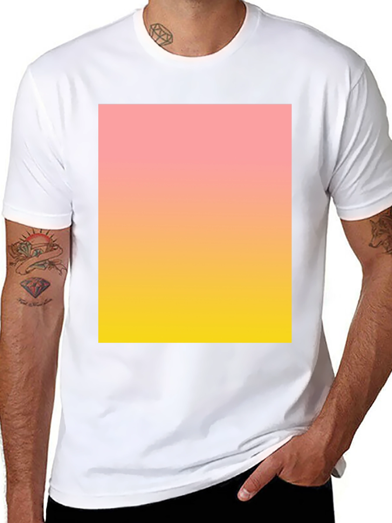 Gradient Print Black Tee