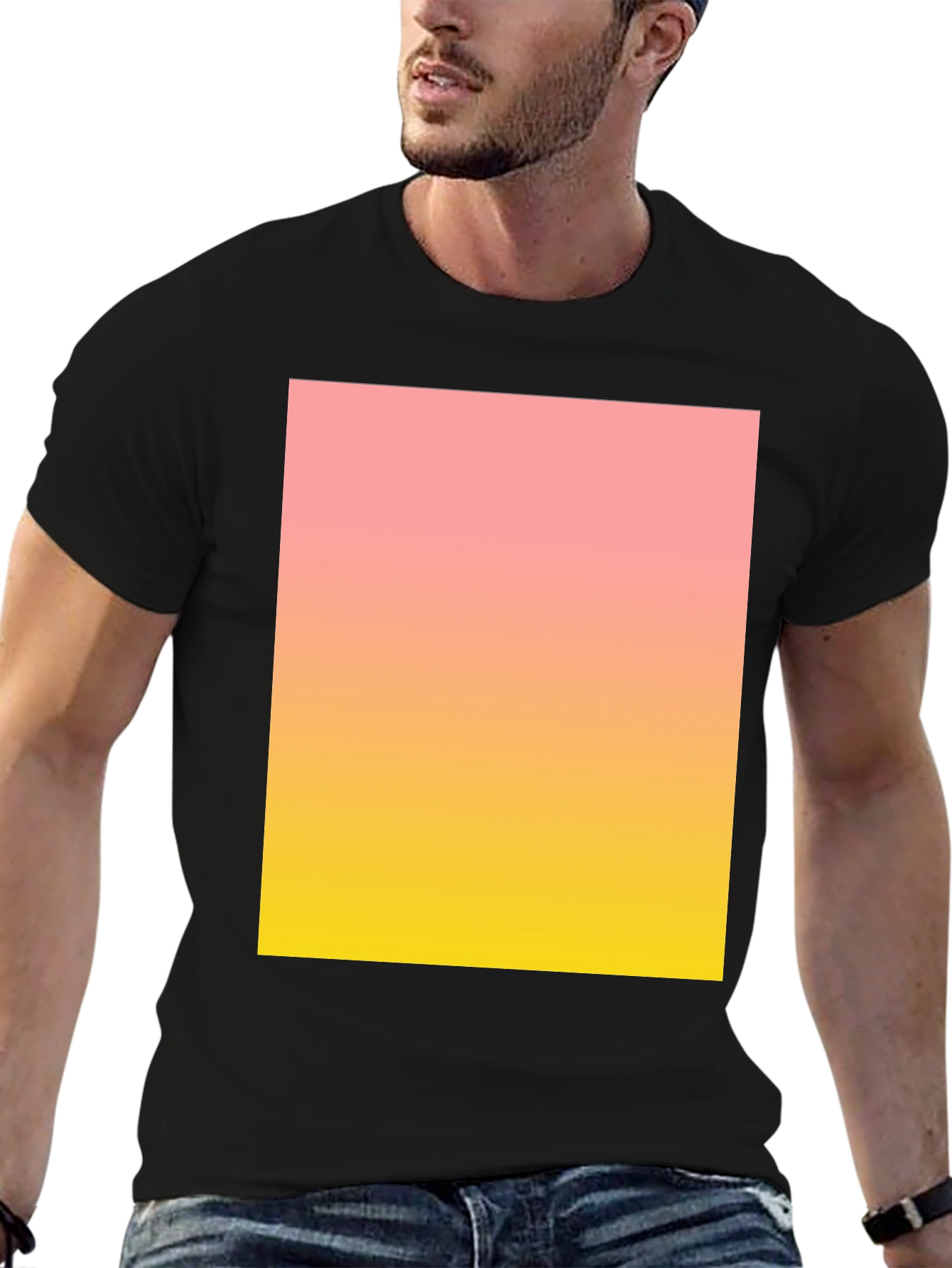 Gradient Print Black Tee
