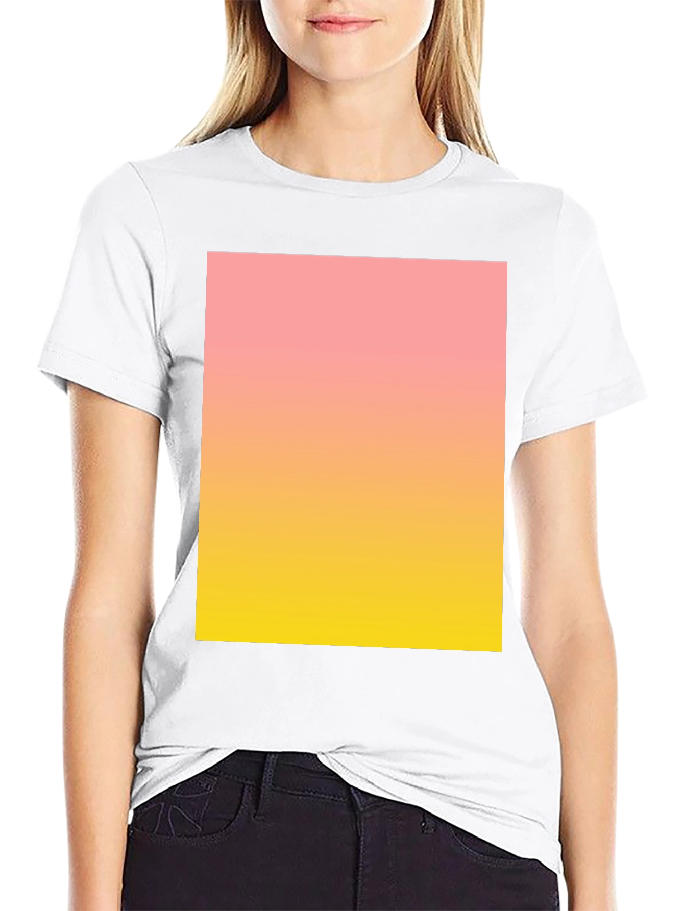 Gradient Print Black Tee
