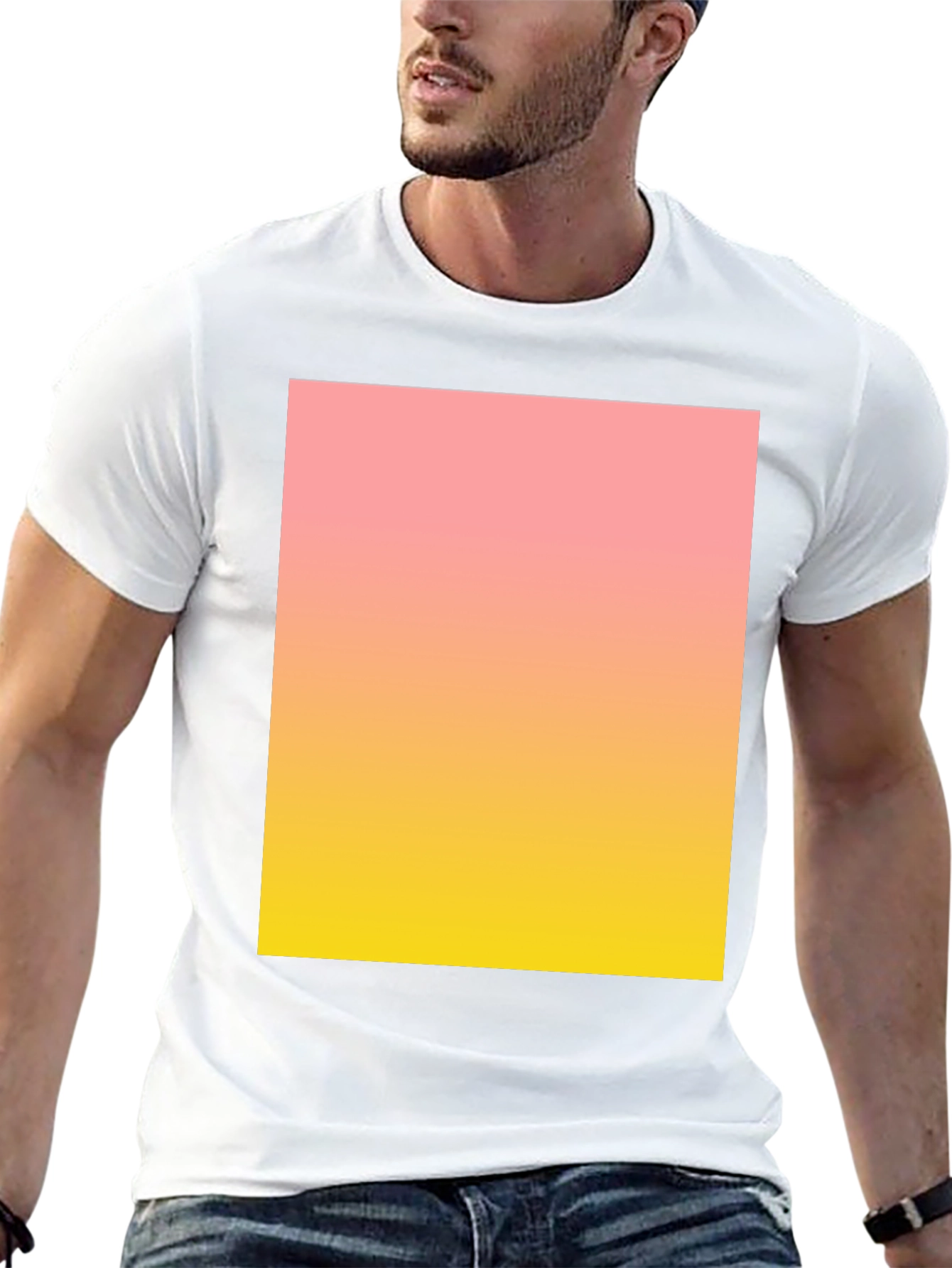 Gradient Print Black Tee