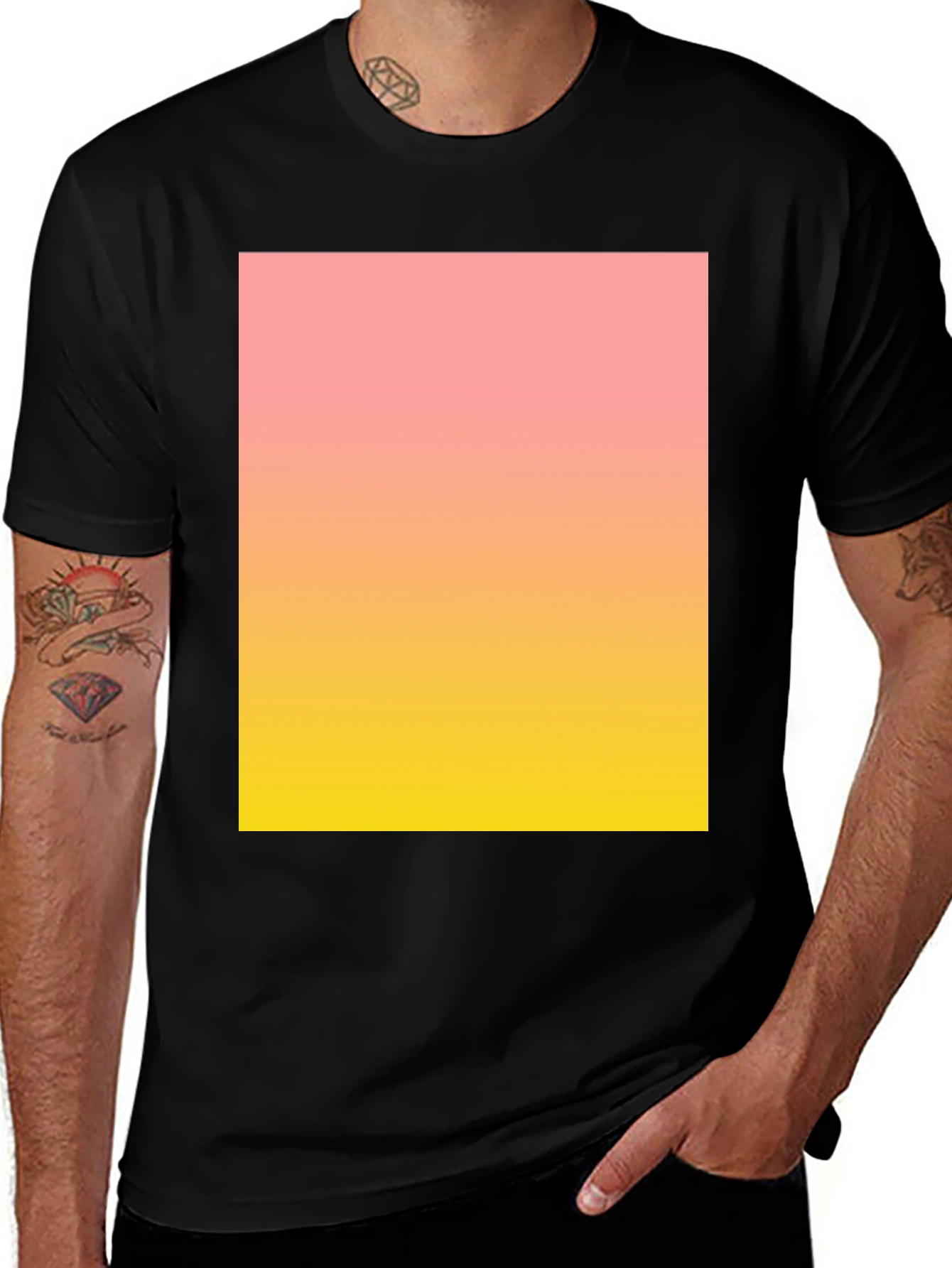 Gradient Print Black Tee