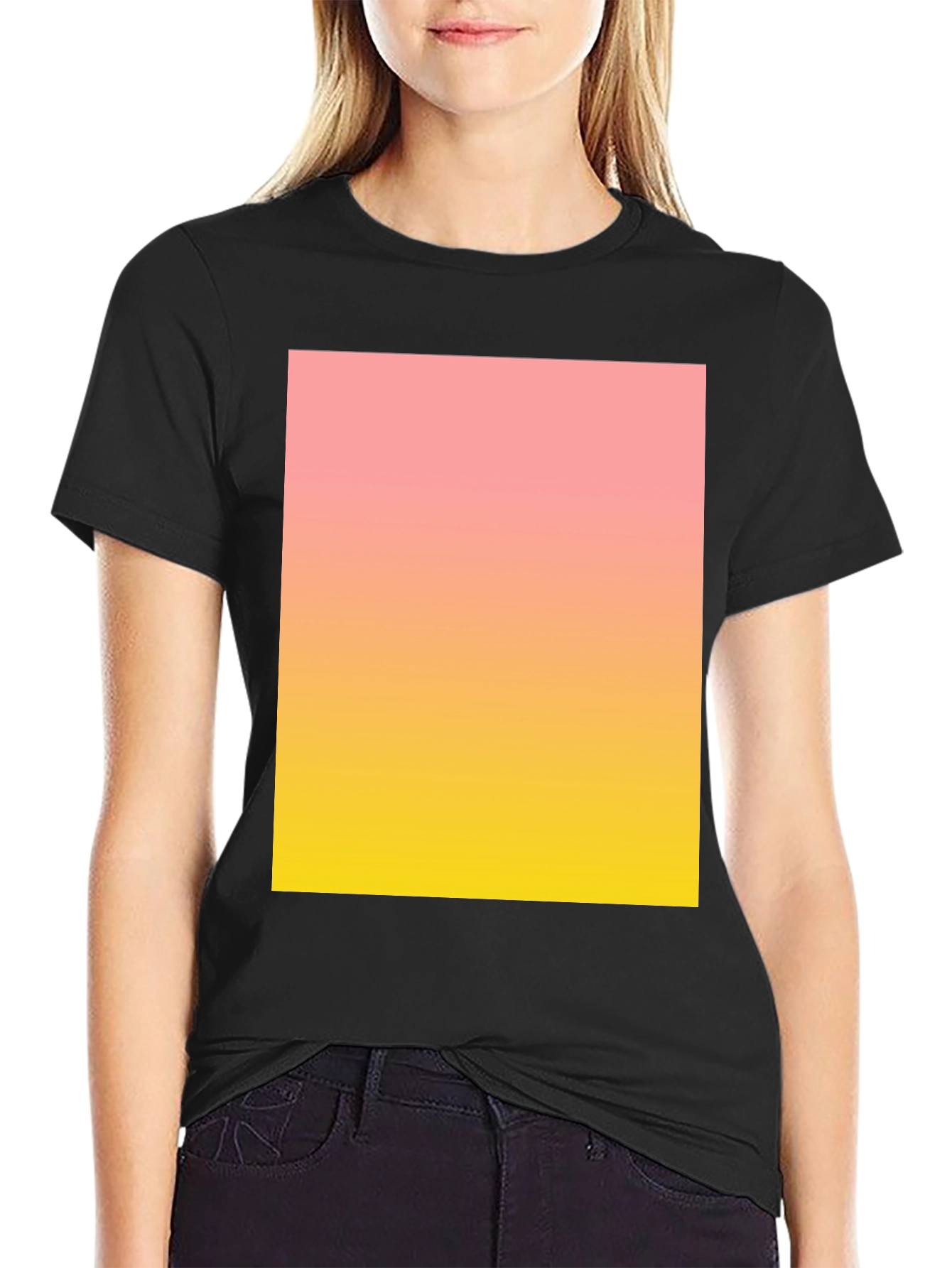 Gradient Print Black Tee