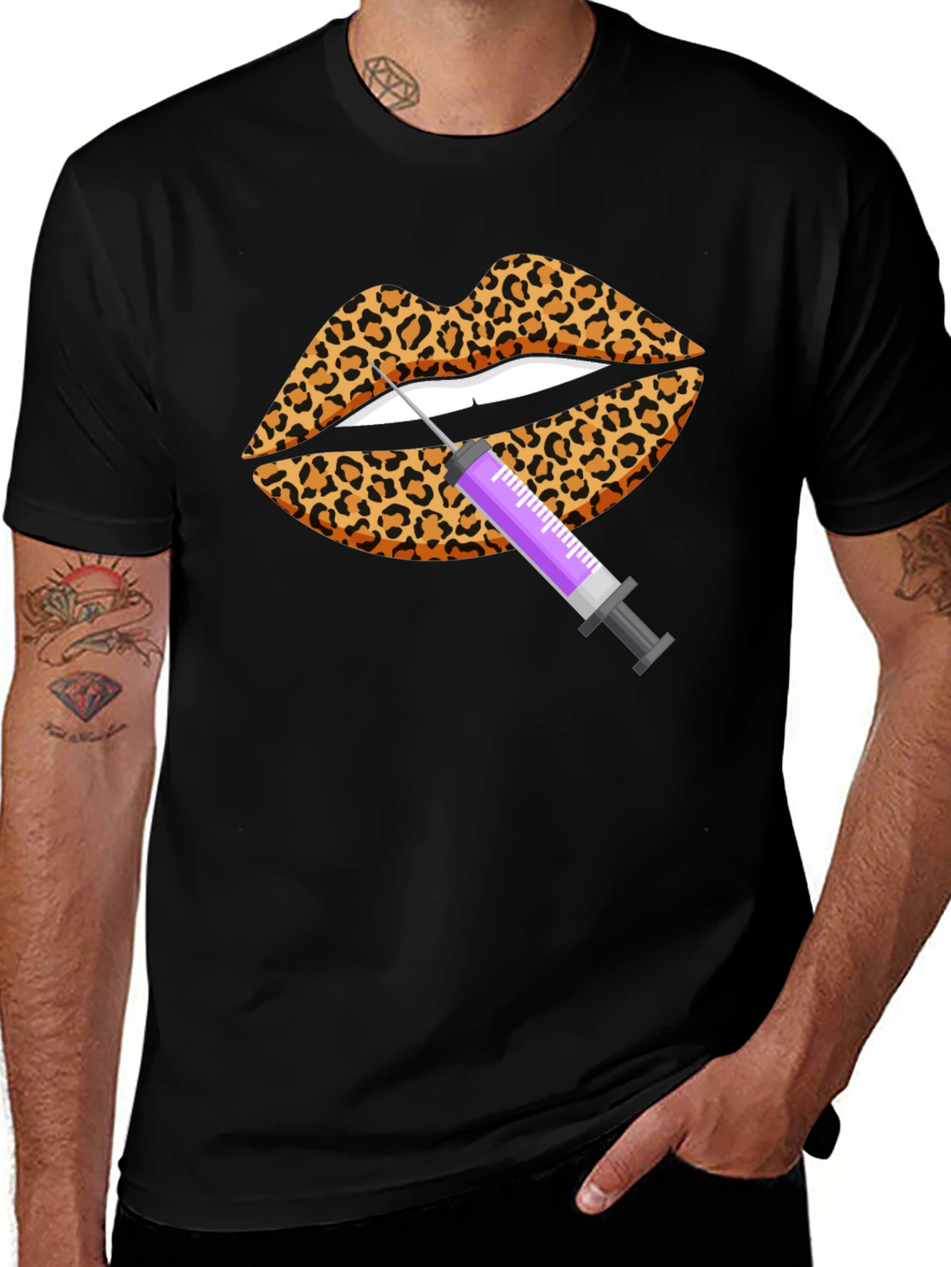 Leopard Lips Filler T-Shirt - Novelty Design