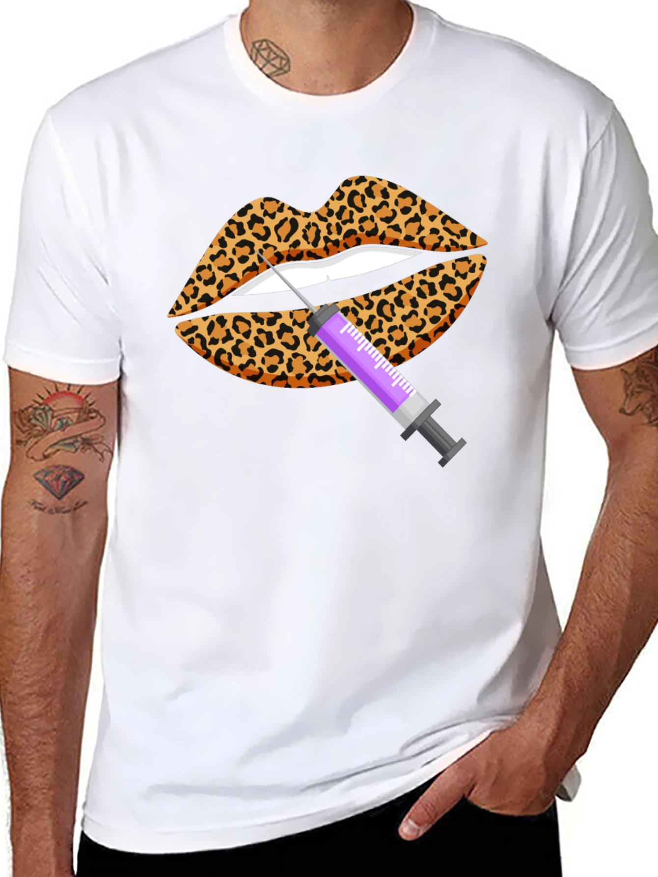 Leopard Lips Filler T-Shirt - Novelty Design