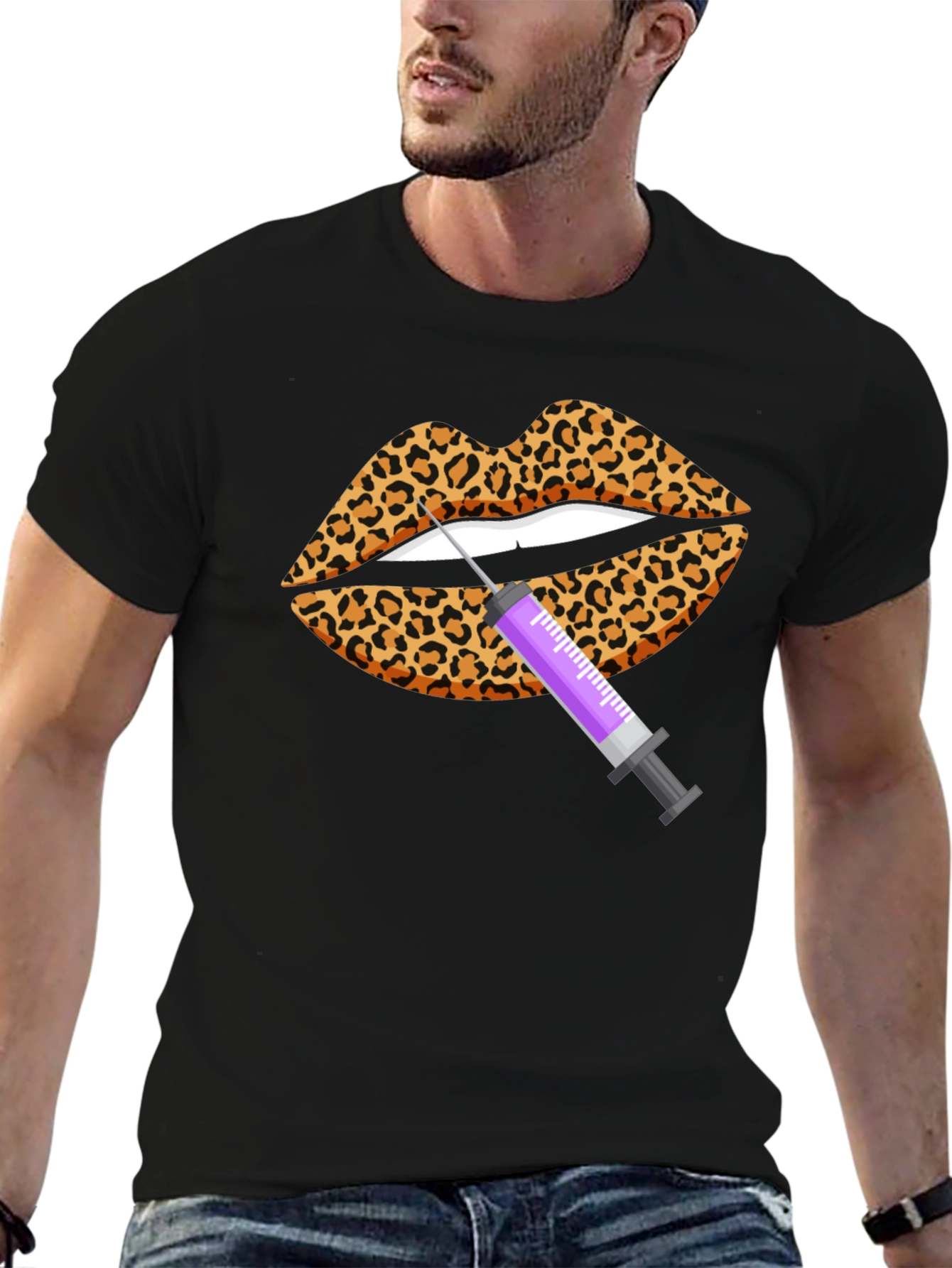Leopard Lips Filler T-Shirt - Novelty Design