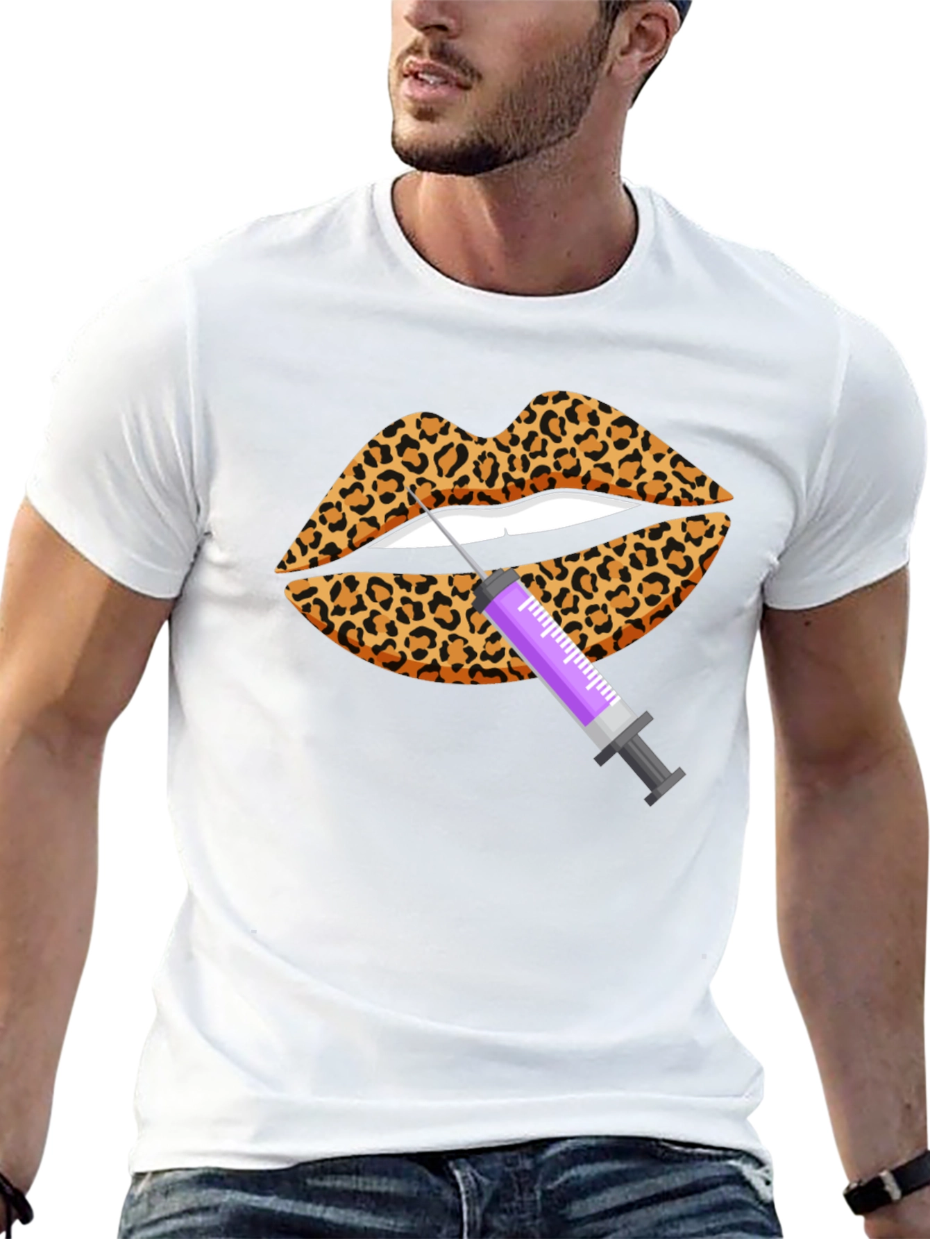 Leopard Lips Filler T-Shirt - Novelty Design