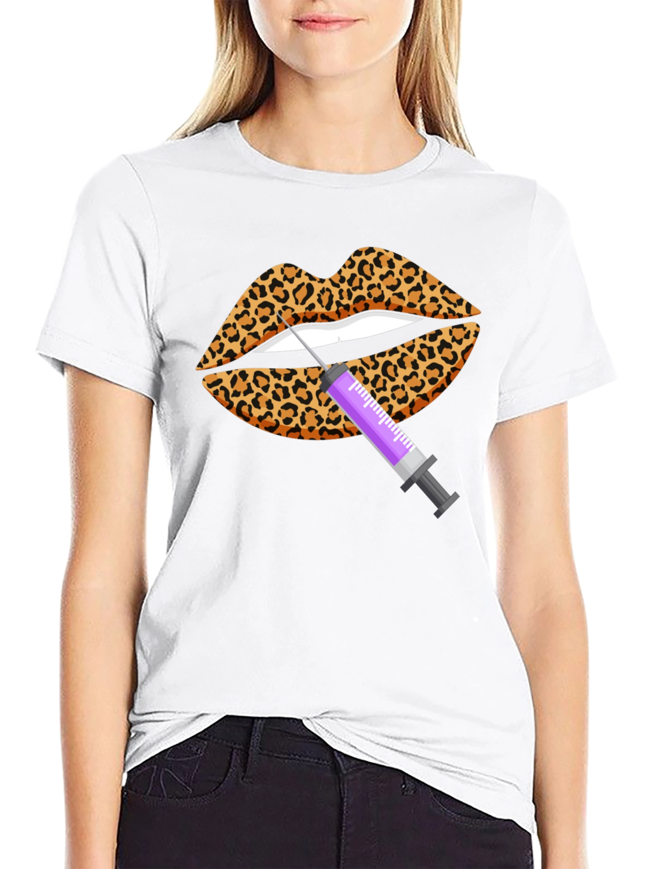 Leopard Lips Filler T-Shirt - Novelty Design