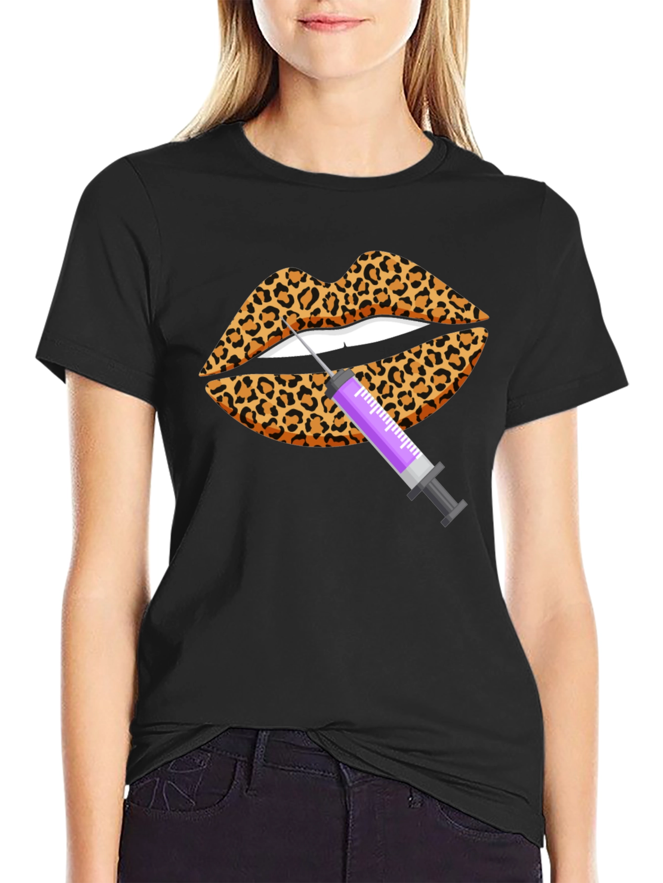 Leopard Lips Filler T-Shirt - Novelty Design