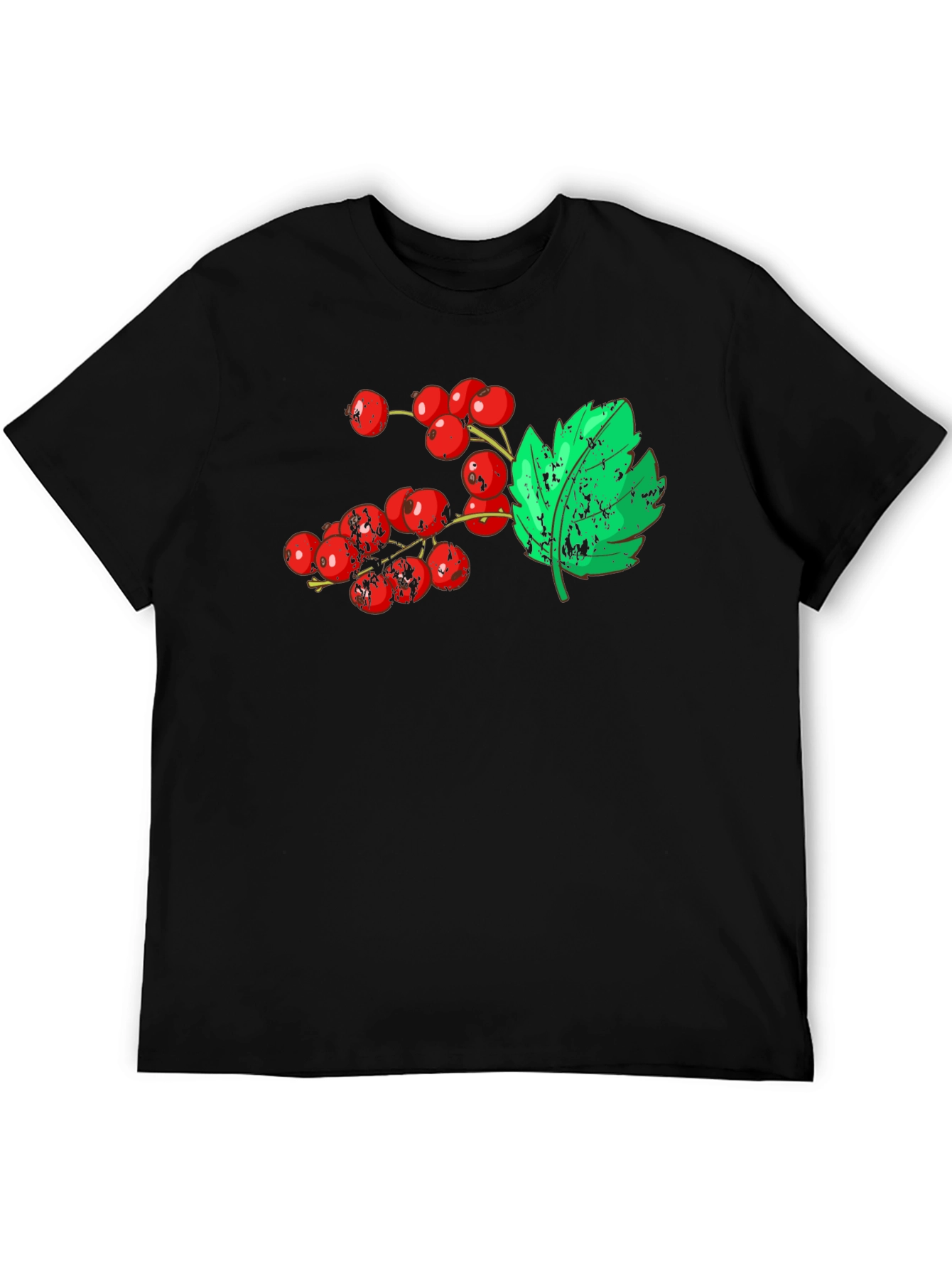 Berries & Leaf Graphic Tee - Casual Comfort