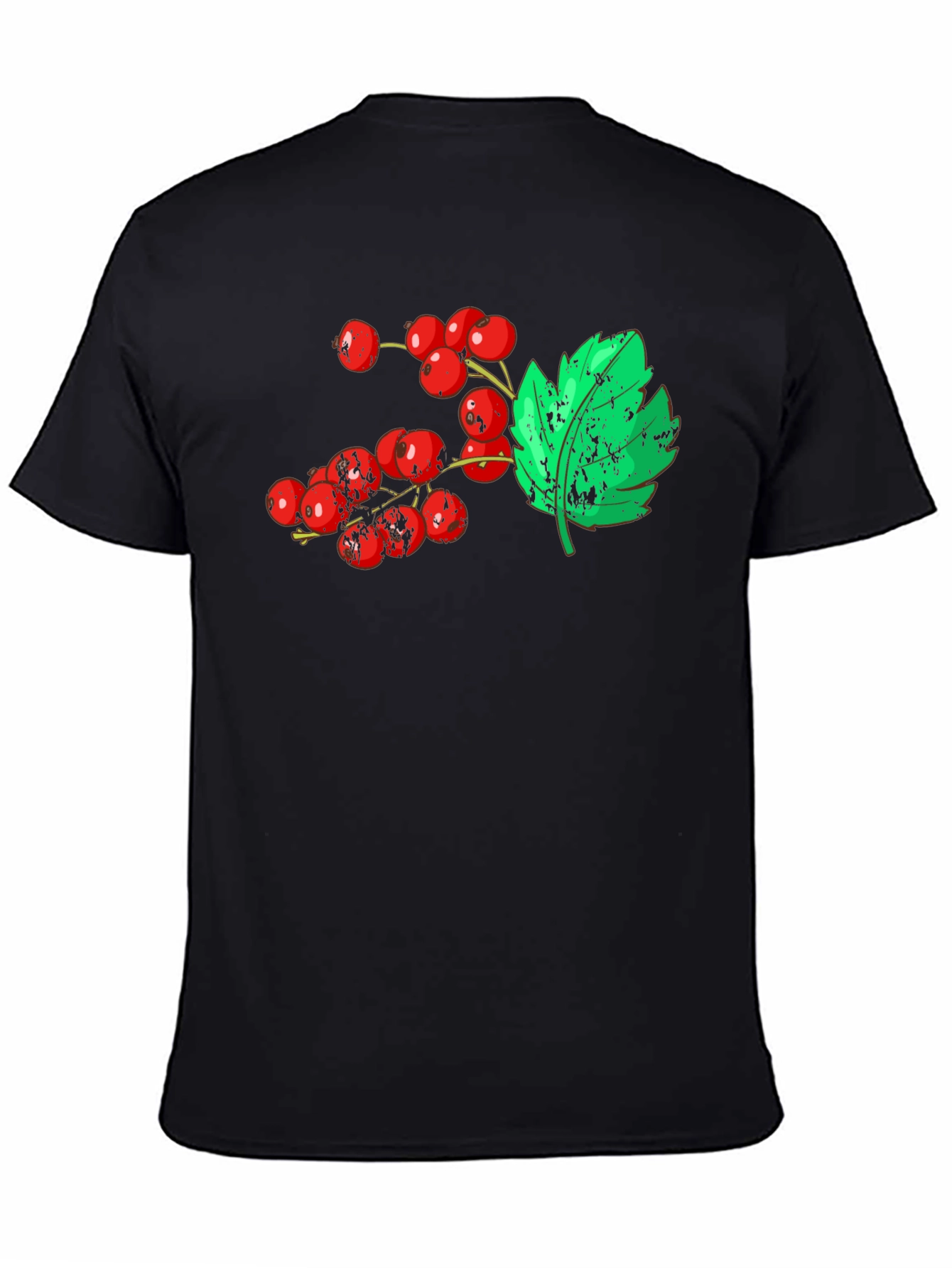 Berries & Leaf Graphic Tee - Casual Comfort