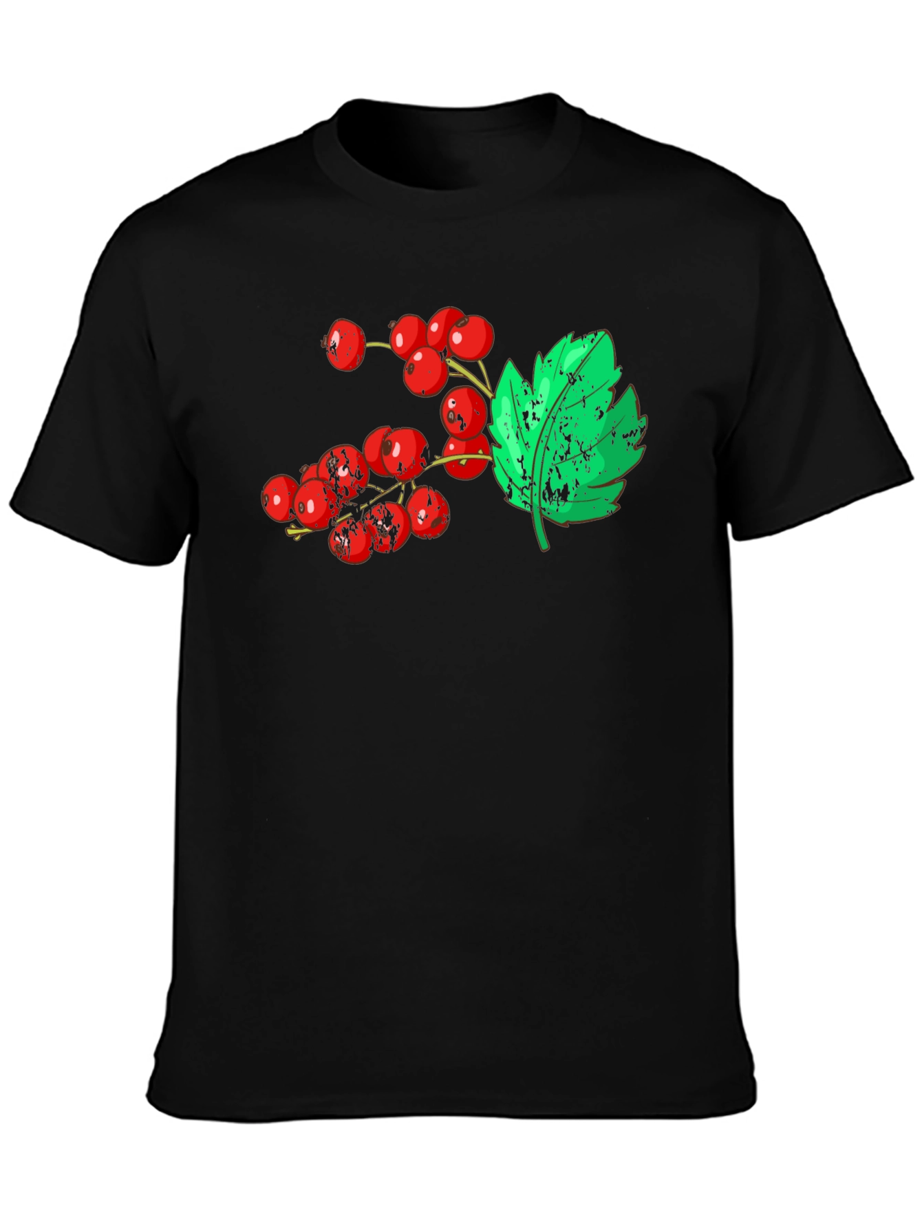 Berries & Leaf Graphic Tee - Casual Comfort