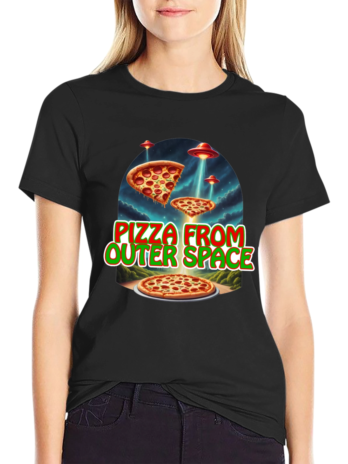 Pizza From Outer Space Graphic Tee