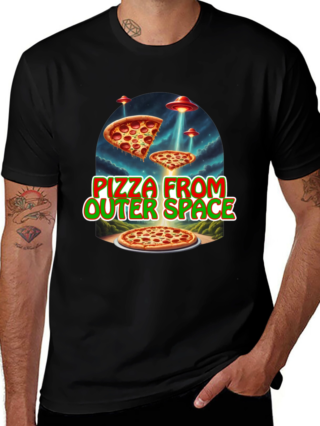 Pizza From Outer Space Graphic Tee