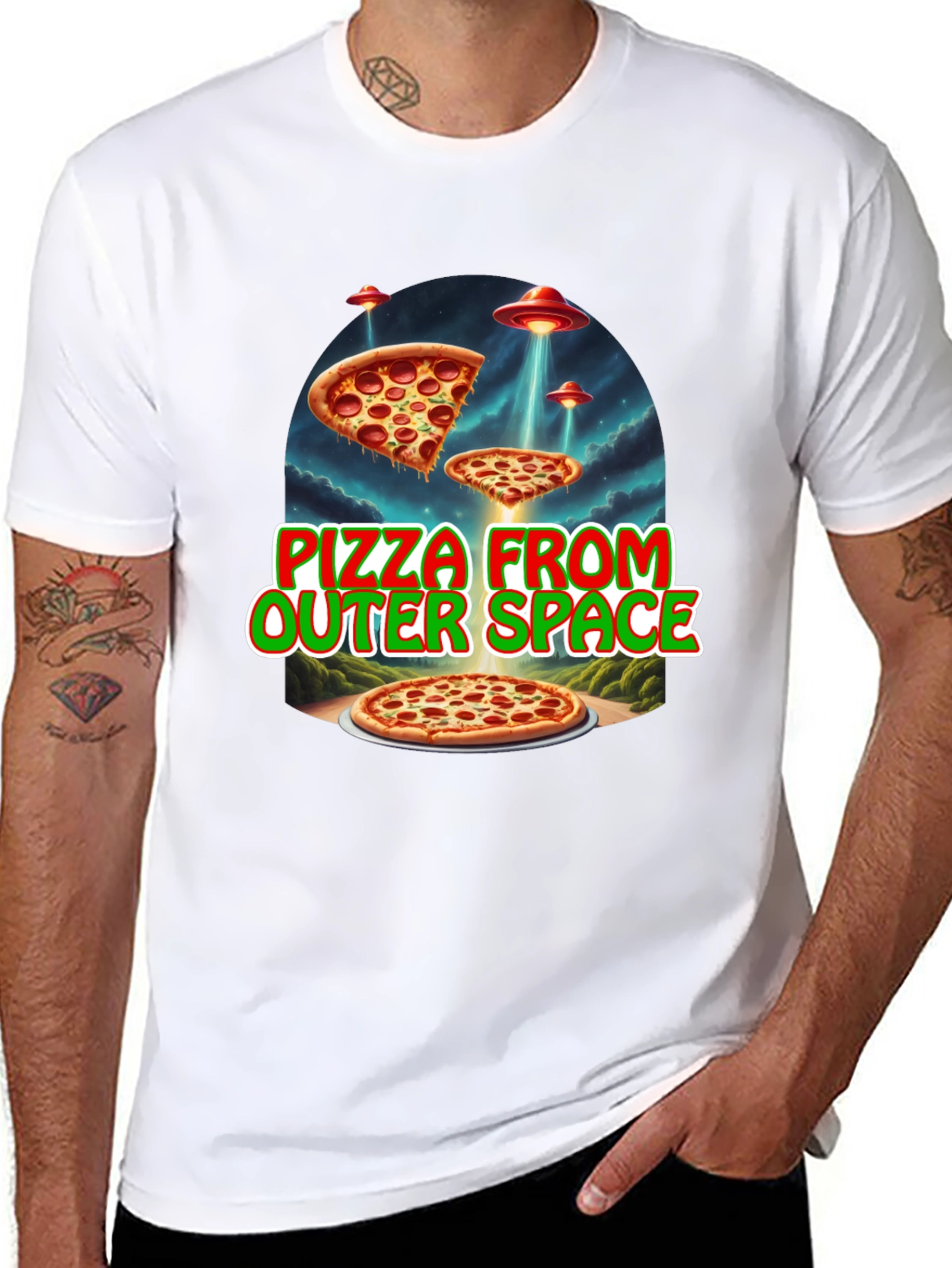 Pizza From Outer Space Graphic Tee