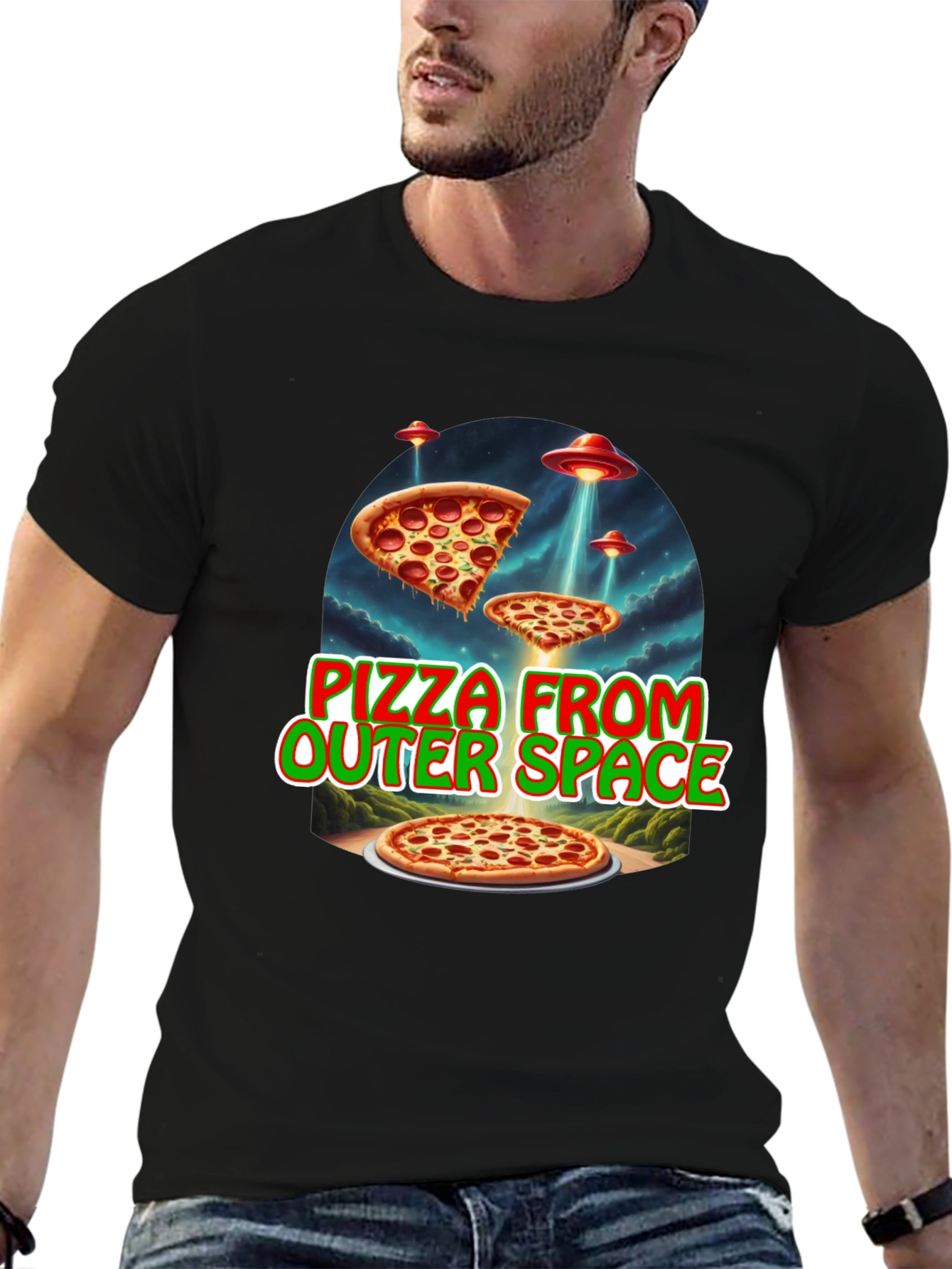 Pizza From Outer Space Graphic Tee