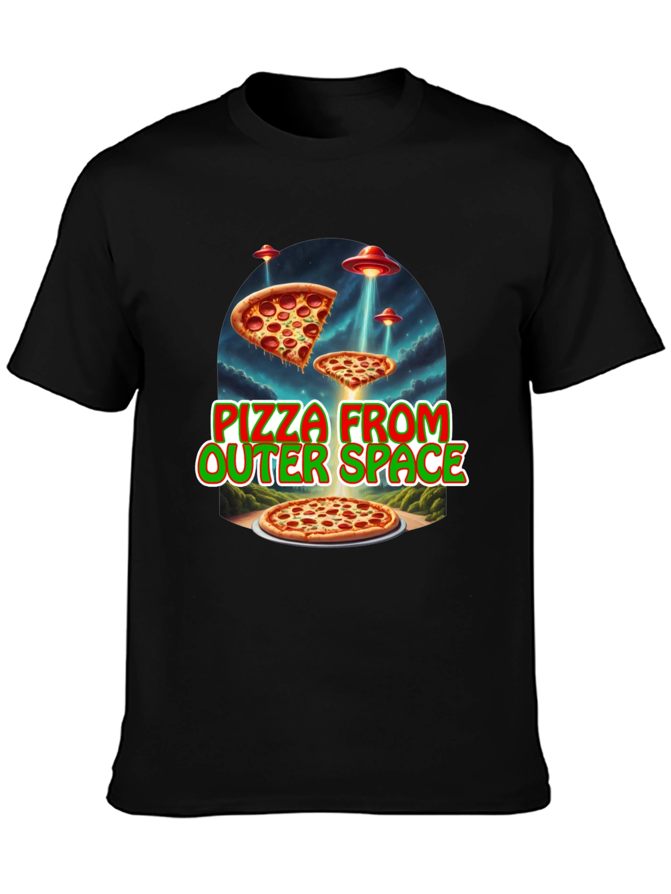 Pizza From Outer Space Graphic Tee